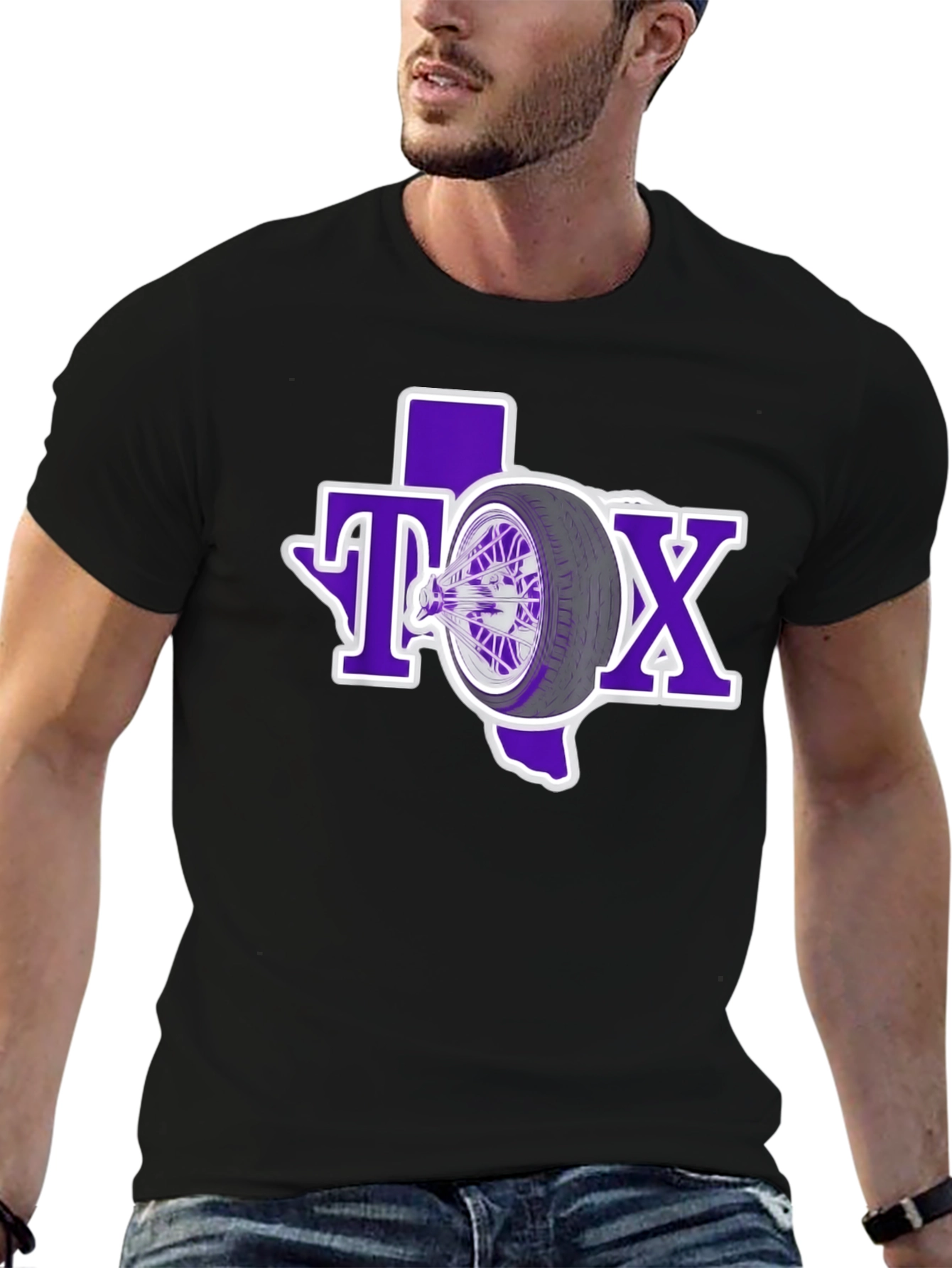 Texas Wheel T-Shirt - Purple TX Design