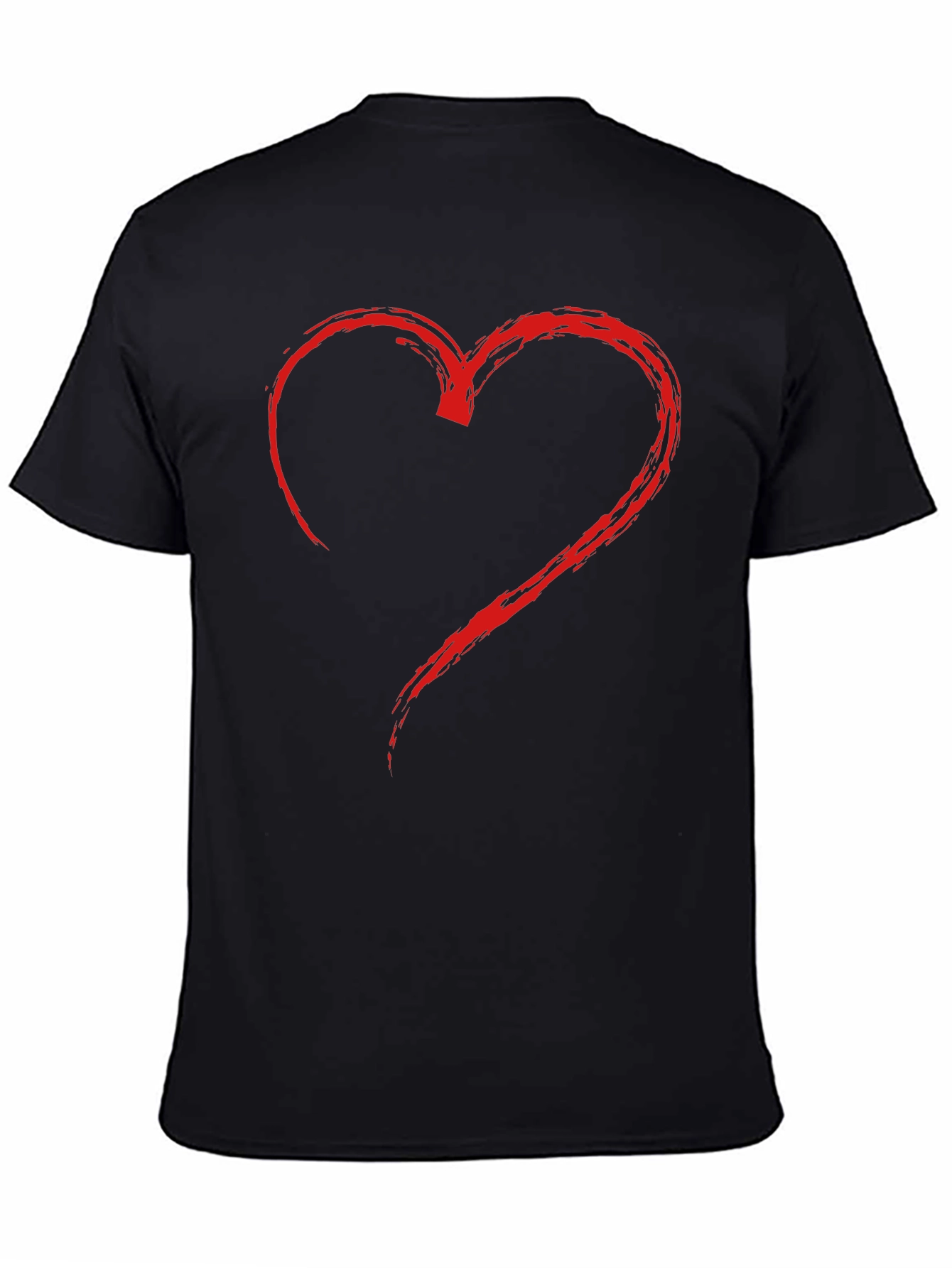 Heart Graphic Mens Black T-Shirt