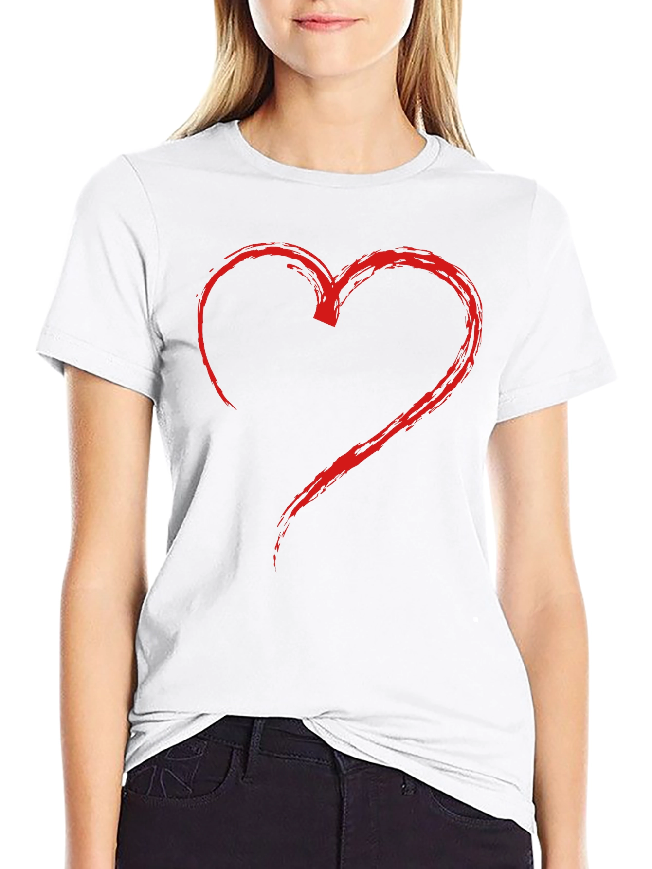 Heart Graphic Mens Black T-Shirt