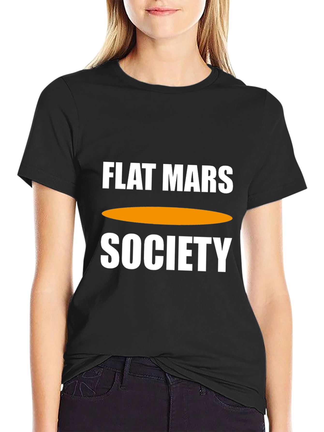 Flat Mars Society Graphic Tee - Black Cotton
