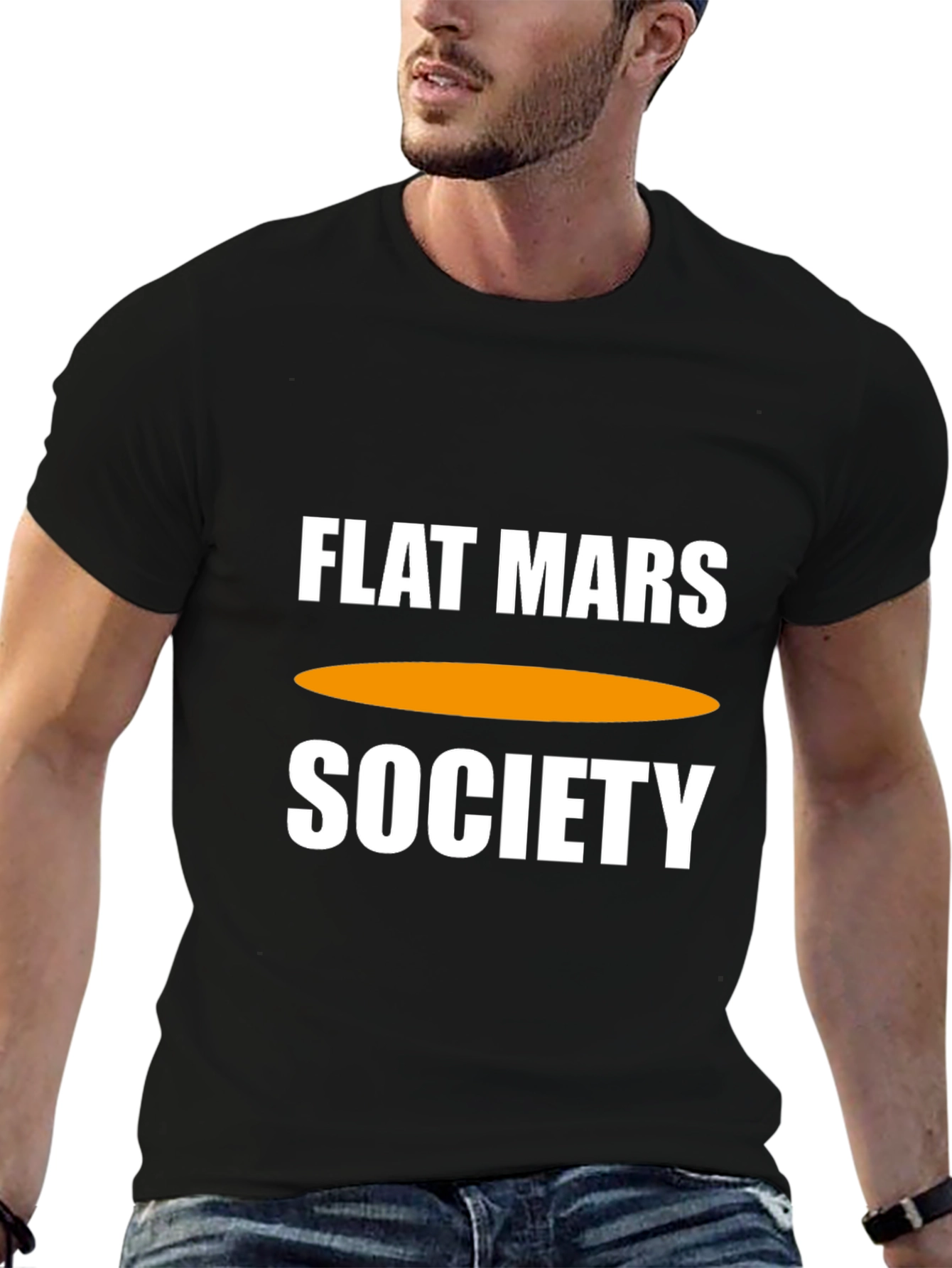 Flat Mars Society Graphic Tee - Black Cotton