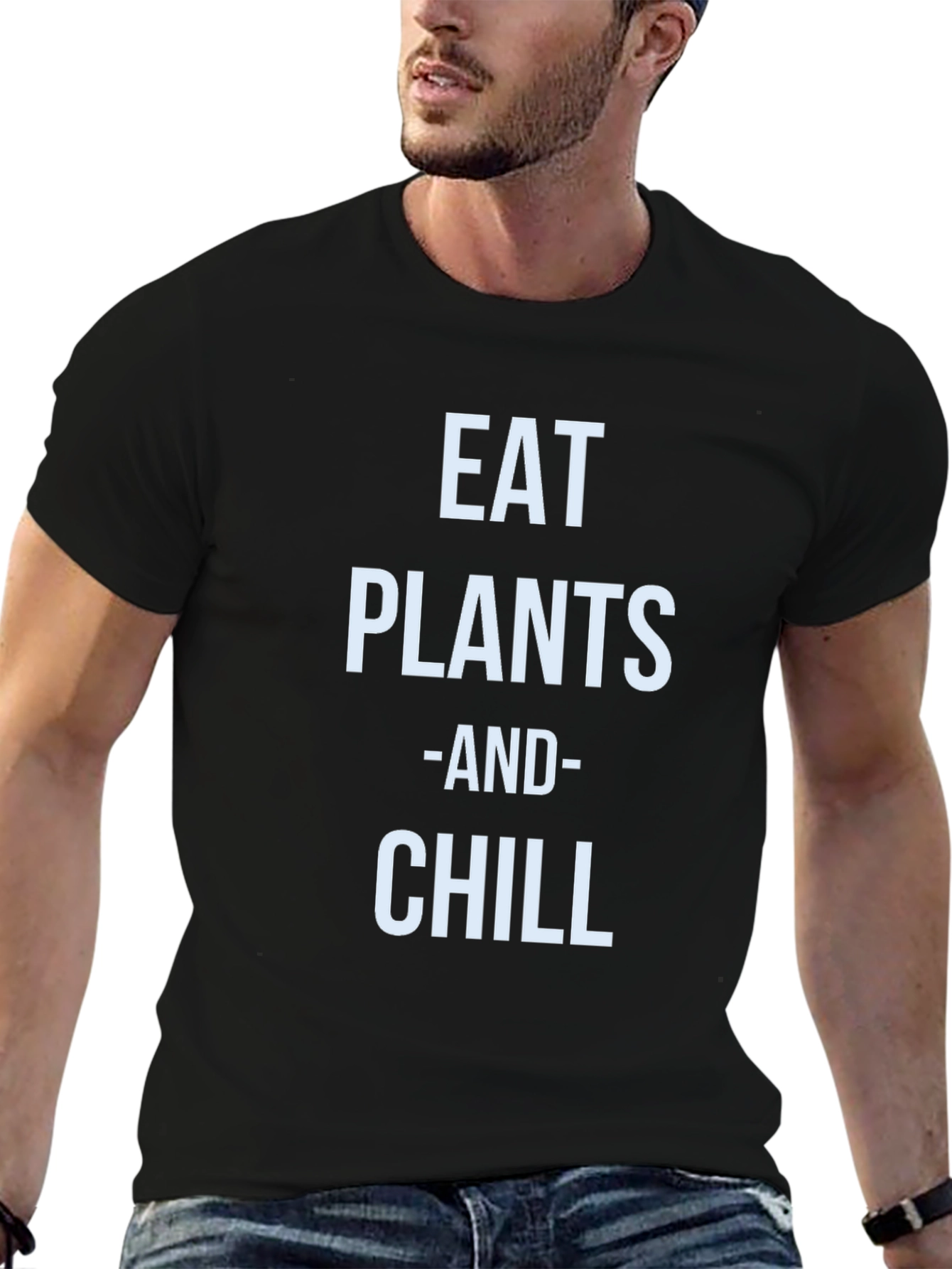 Eat Plants and Chill T-Shirt - Vegan Lifestyle Tee