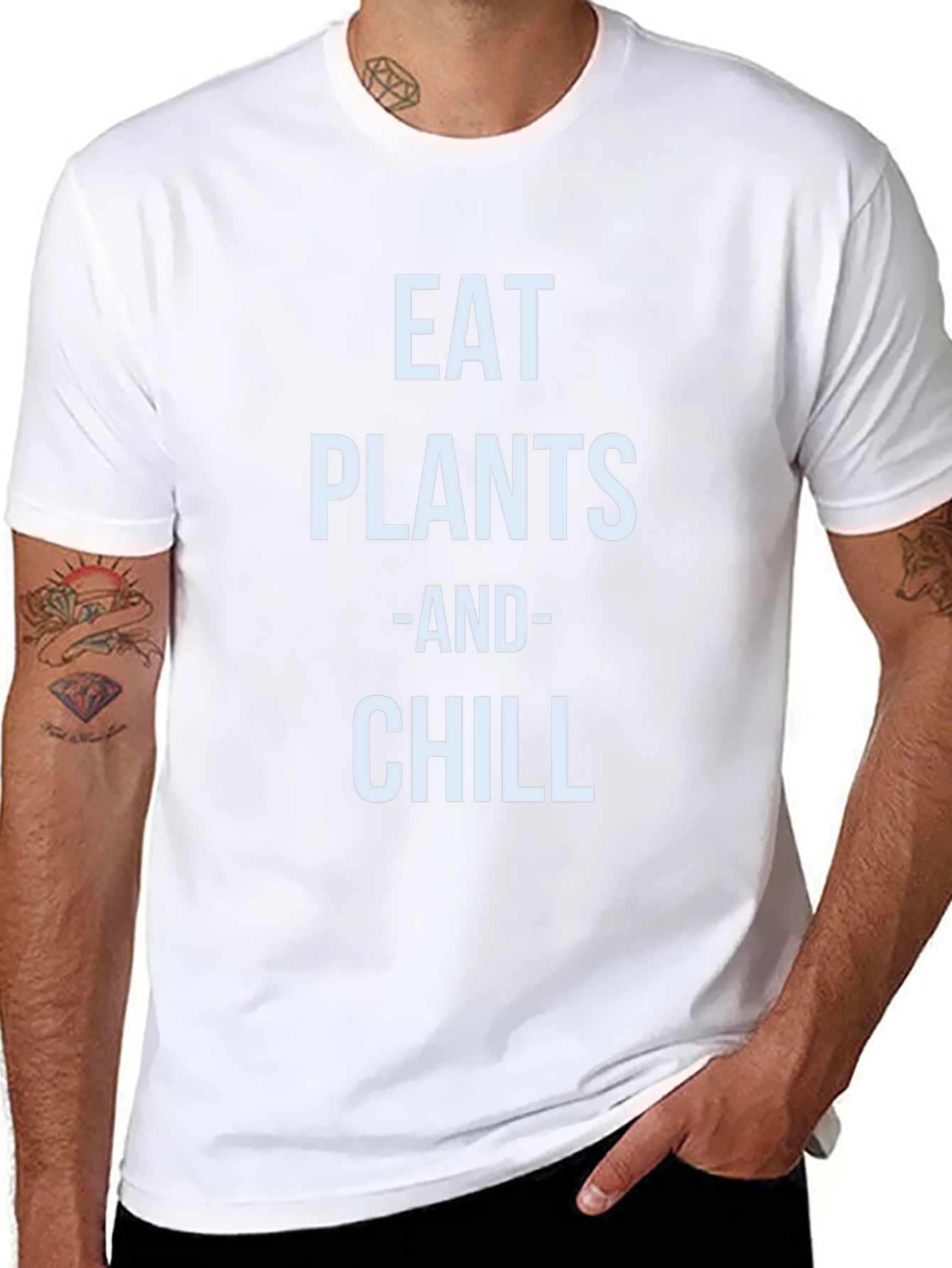 Eat Plants and Chill T-Shirt - Vegan Lifestyle Tee
