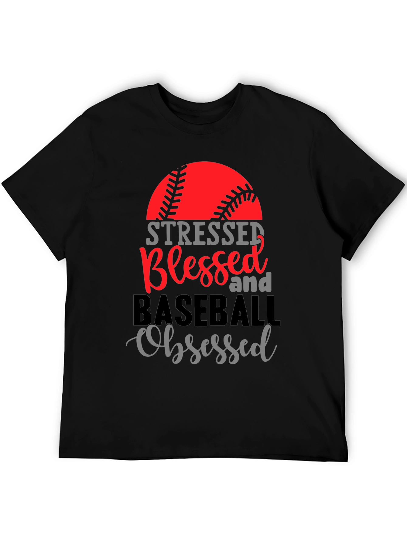 Stressed Blessed Baseball Obsessed Tee