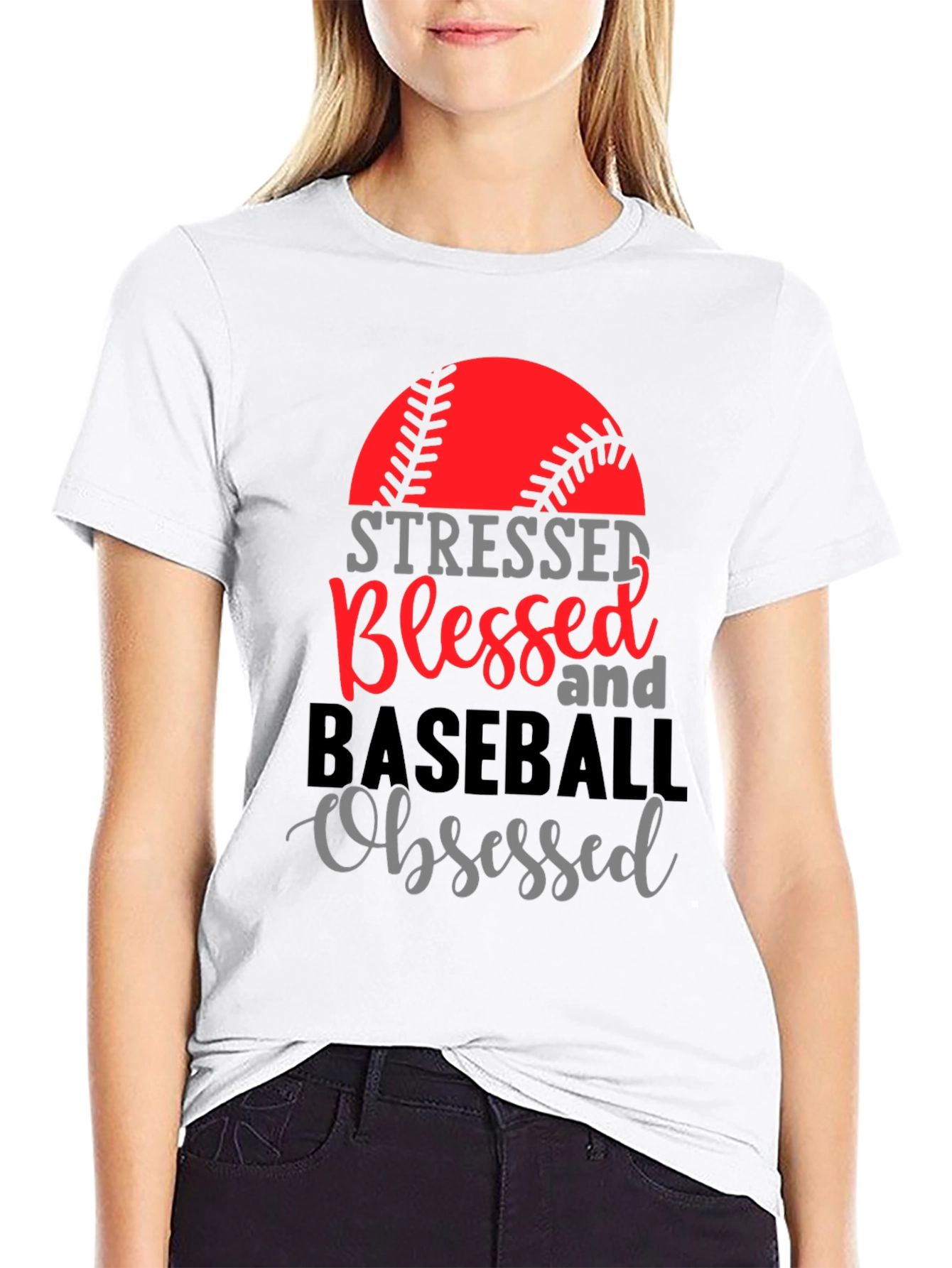 Stressed Blessed Baseball Obsessed Tee