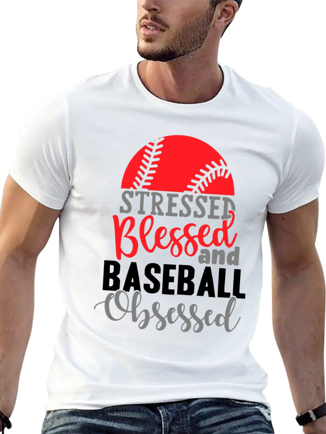 Stressed Blessed Baseball Obsessed Tee
