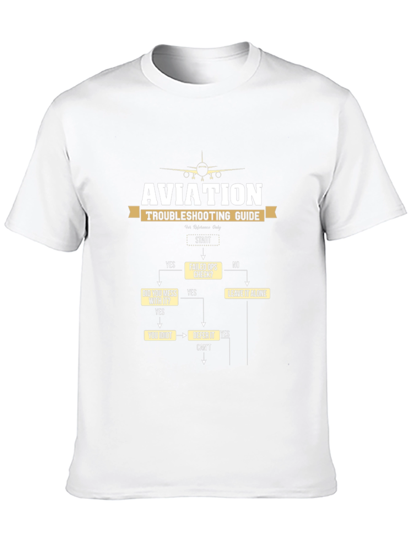 Aviation Troubleshooting Guide Black T-Shirt