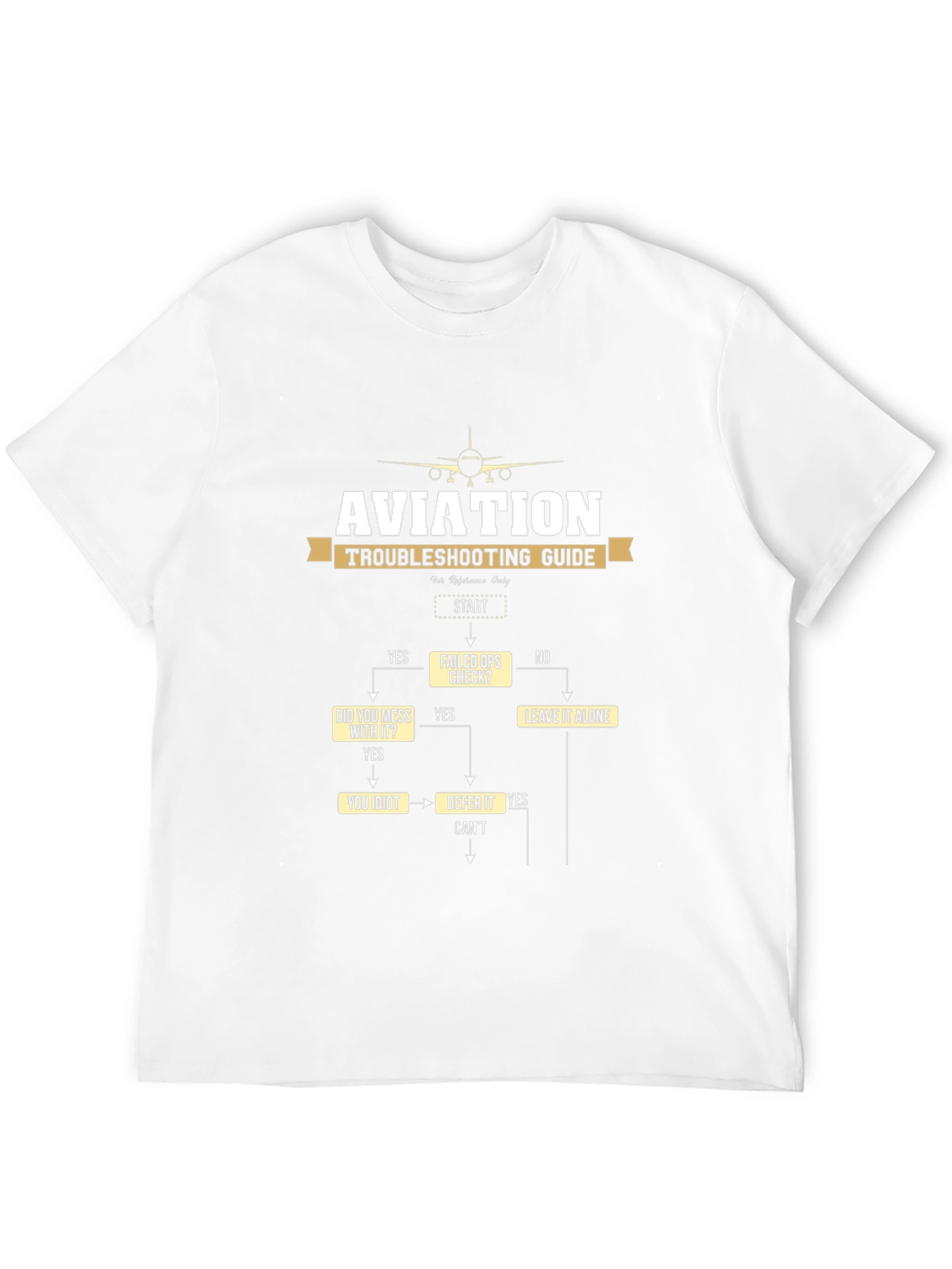 Aviation Troubleshooting Guide Black T-Shirt
