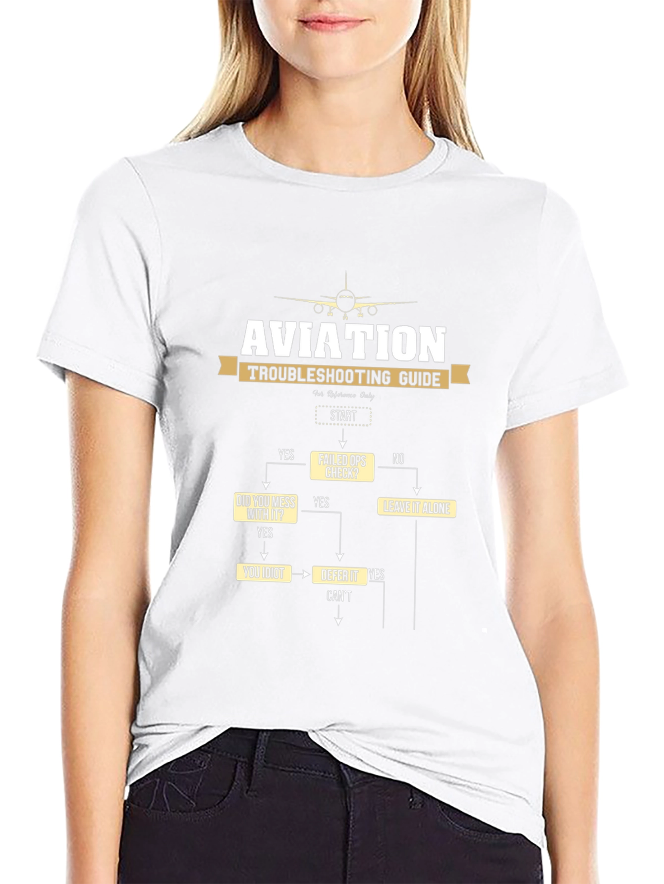 Aviation Troubleshooting Guide Black T-Shirt