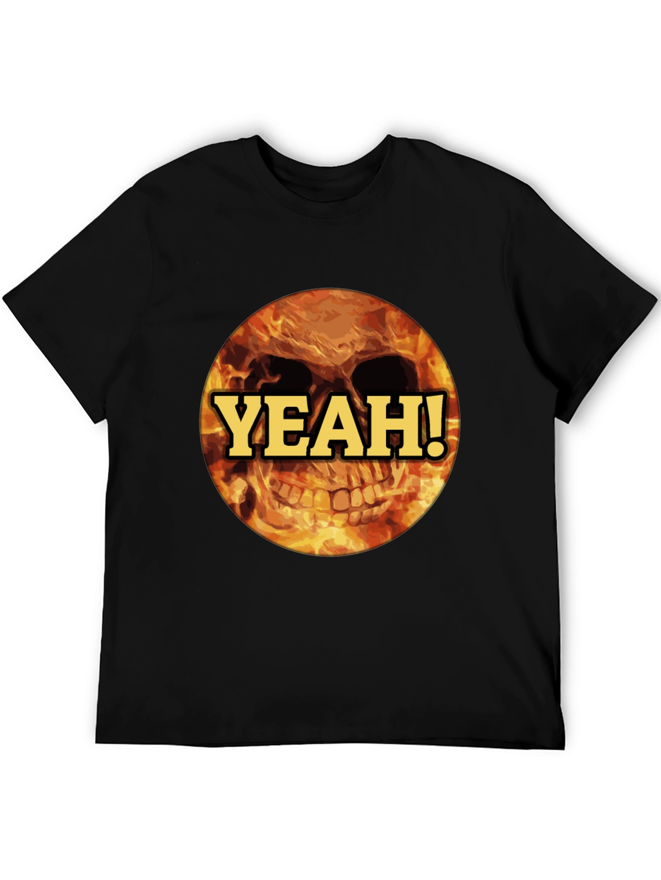 Fiery Skull Yeah! T-Shirt - Bold Graphic Tee