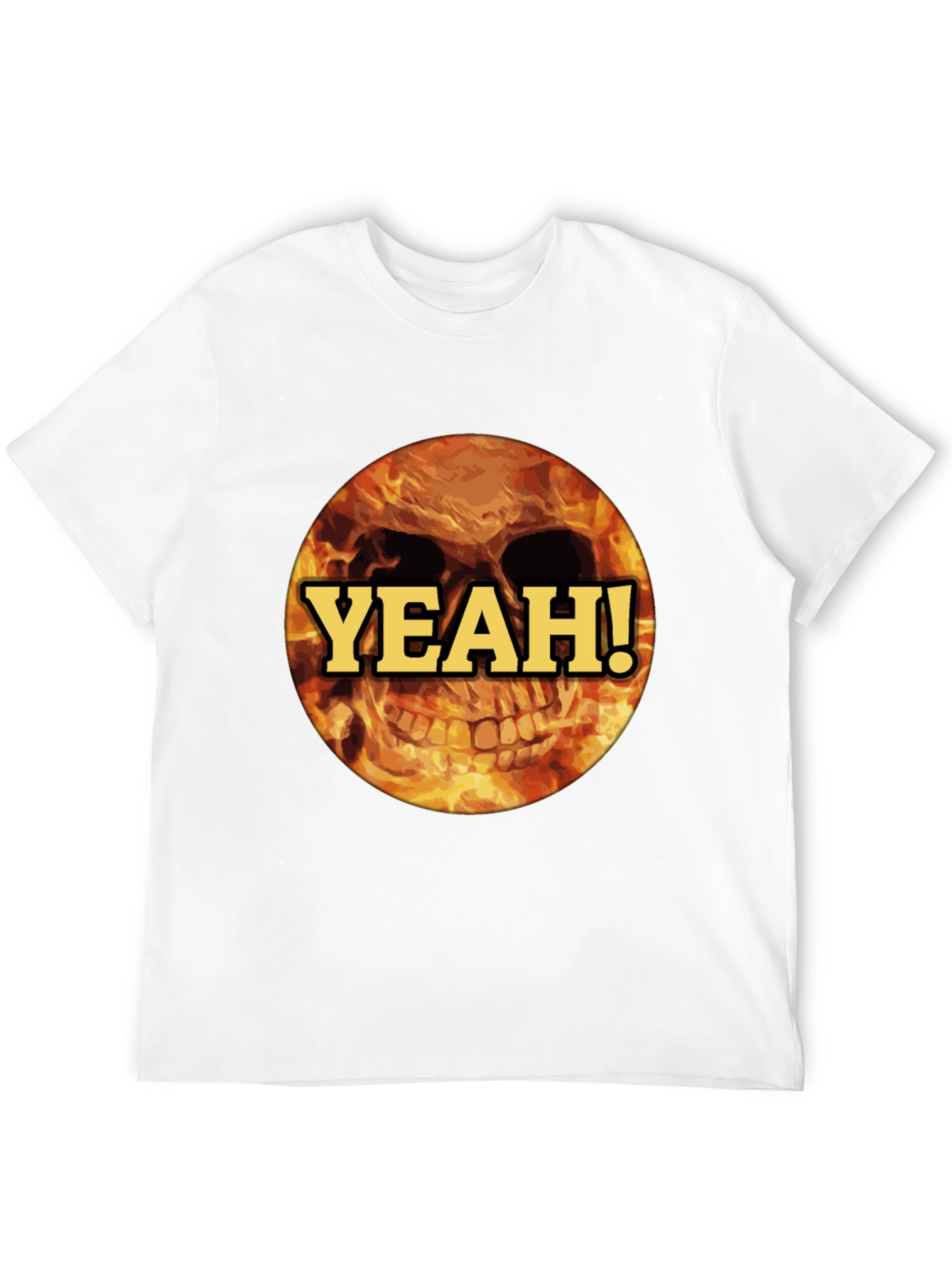 Fiery Skull Yeah! T-Shirt - Bold Graphic Tee