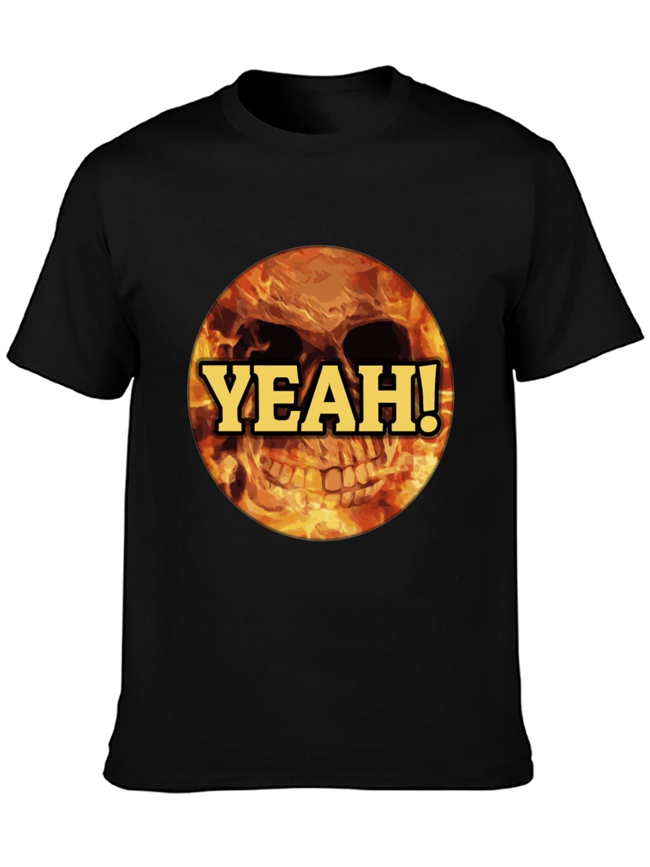 Fiery Skull Yeah! T-Shirt - Bold Graphic Tee