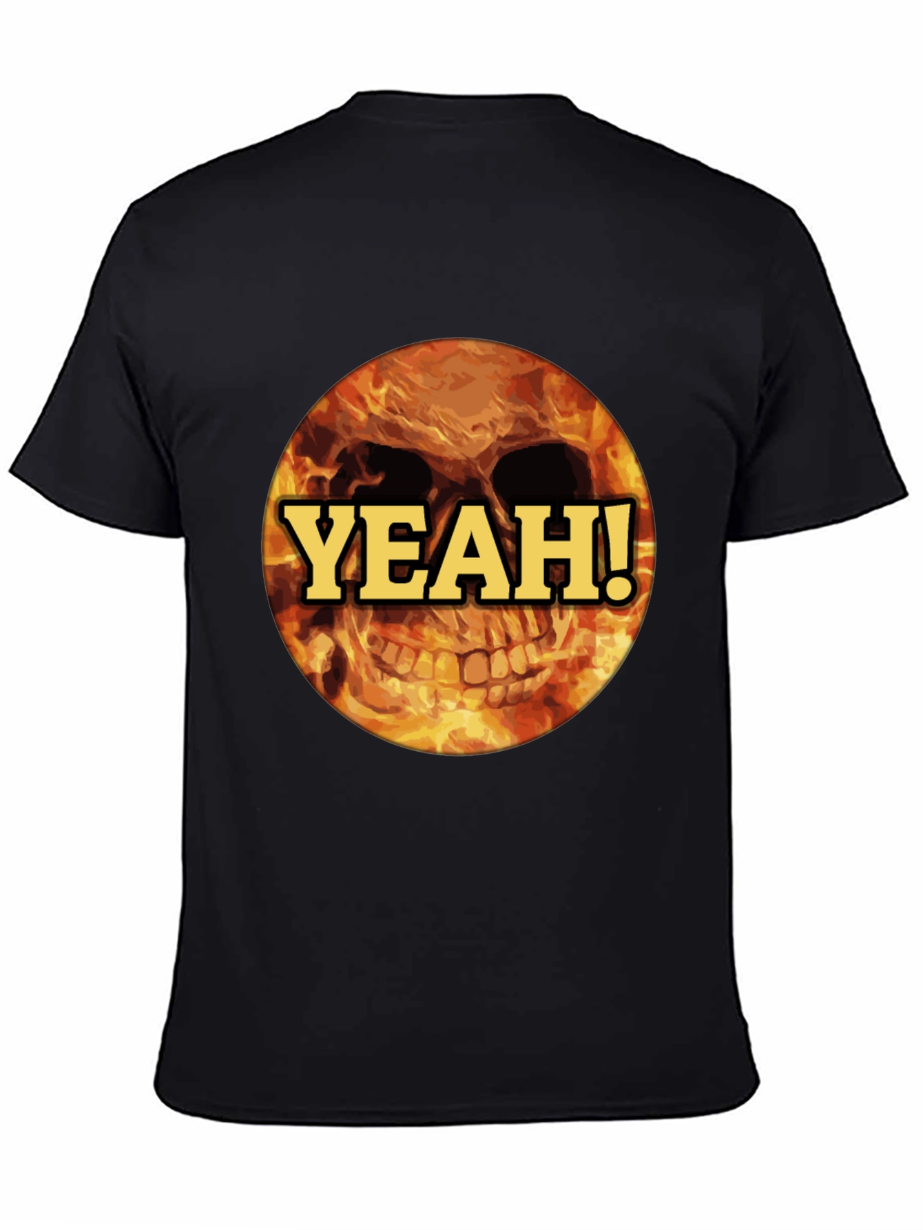 Fiery Skull Yeah! T-Shirt - Bold Graphic Tee