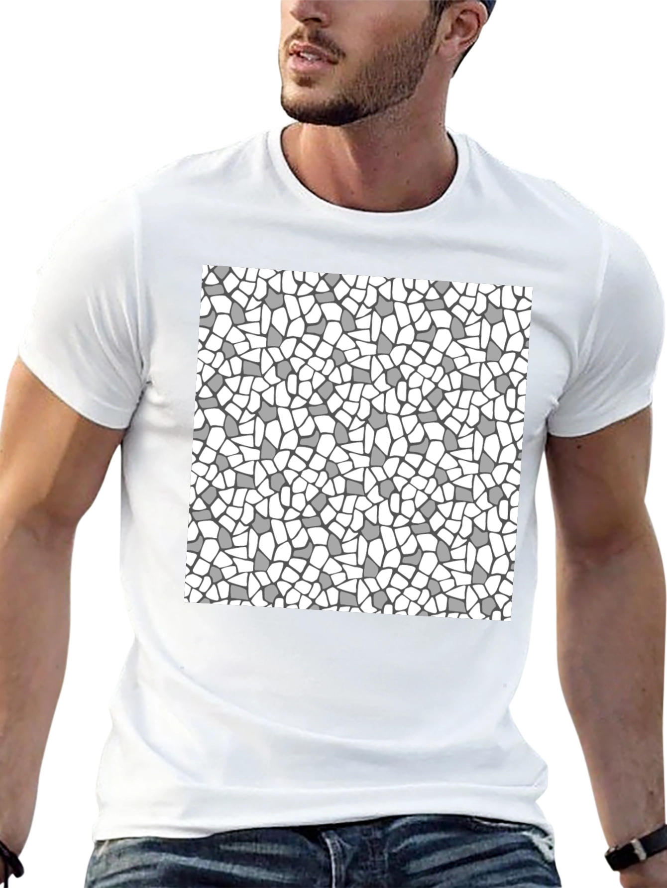 Abstract Pattern Black T-Shirt