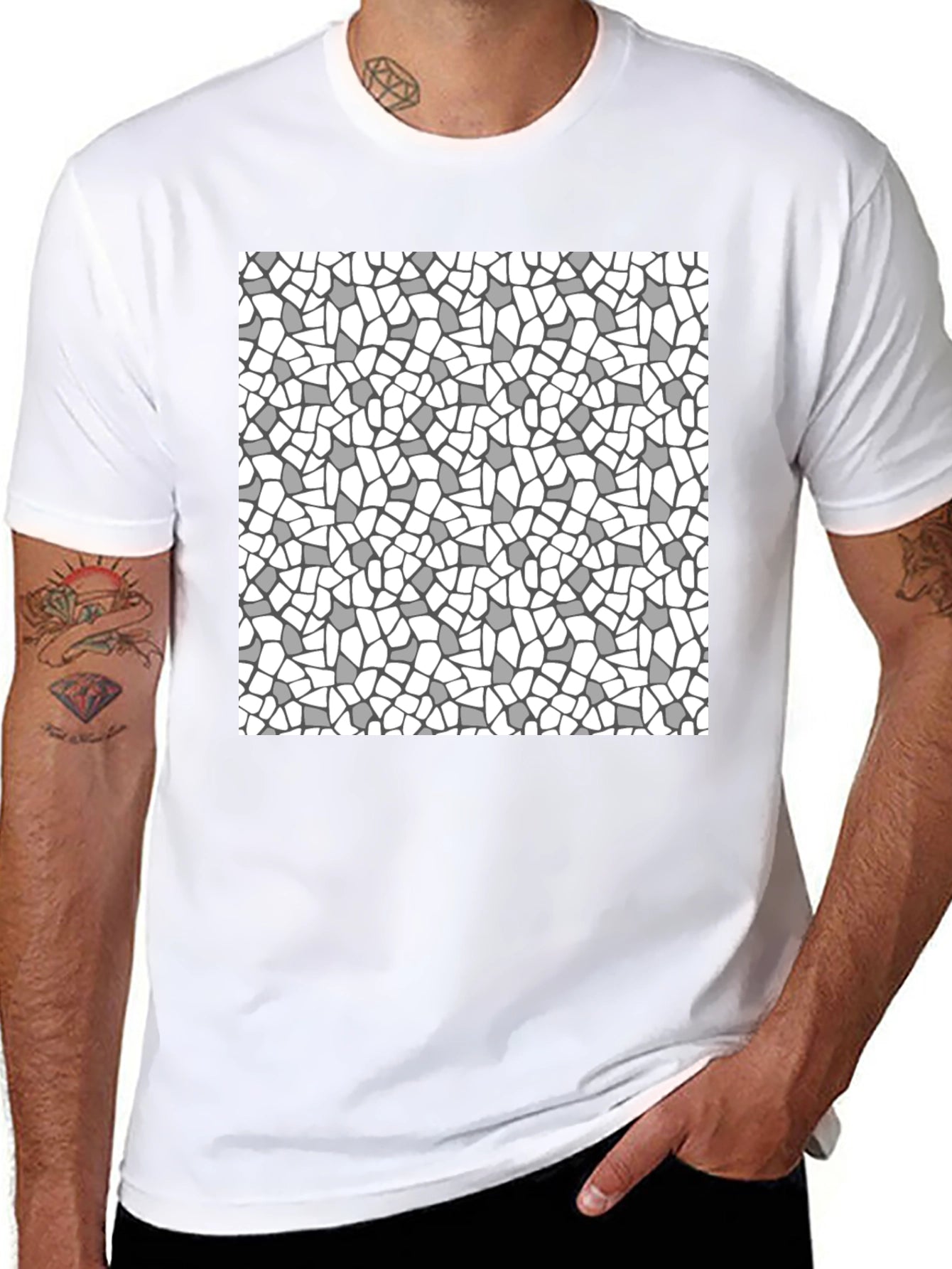 Abstract Pattern Black T-Shirt