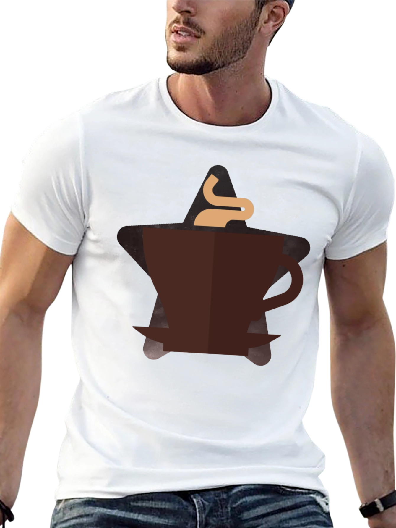 Coffee Lover Graphic Tee - Black Cotton Blend