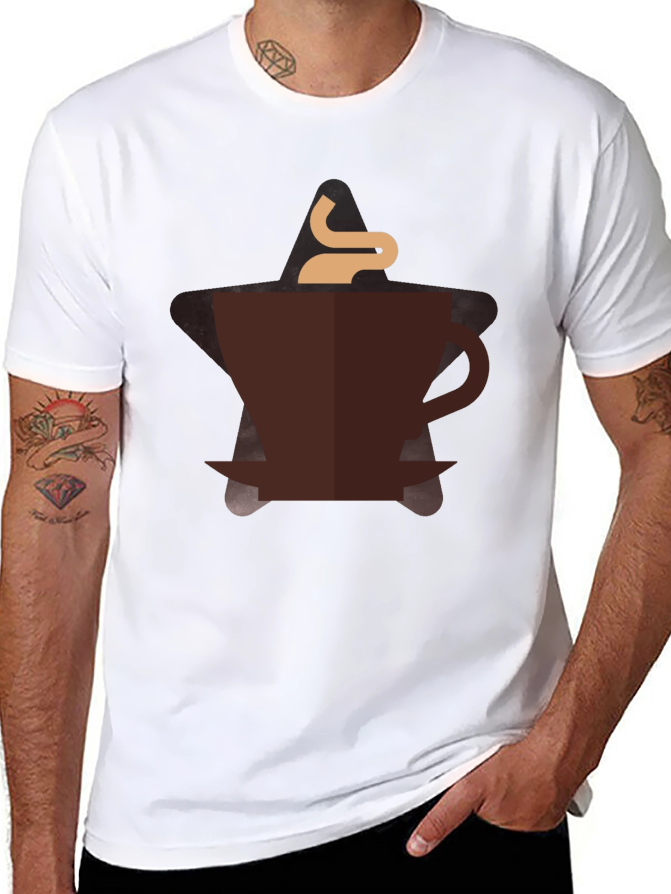Coffee Lover Graphic Tee - Black Cotton Blend