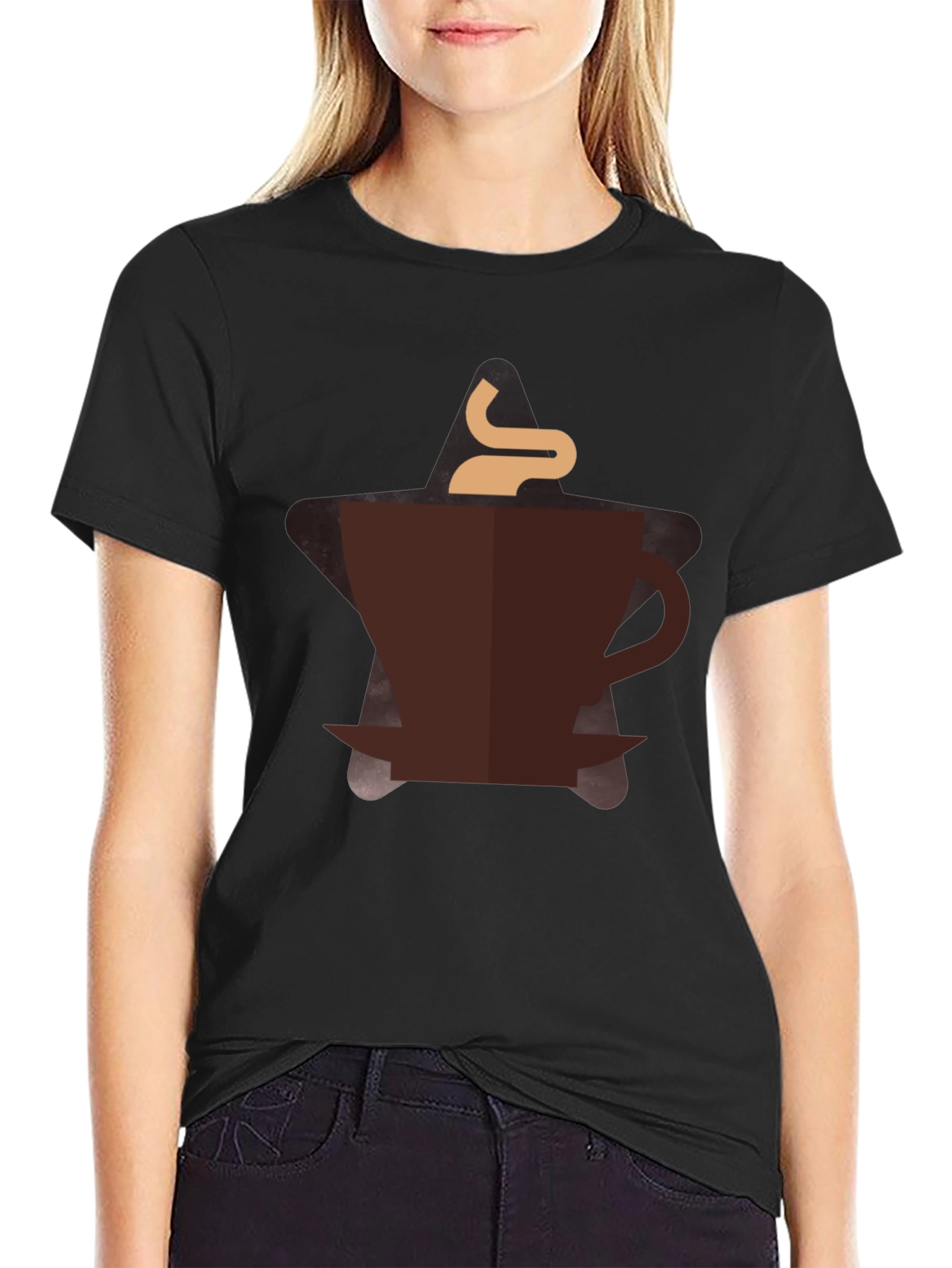 Coffee Lover Graphic Tee - Black Cotton Blend