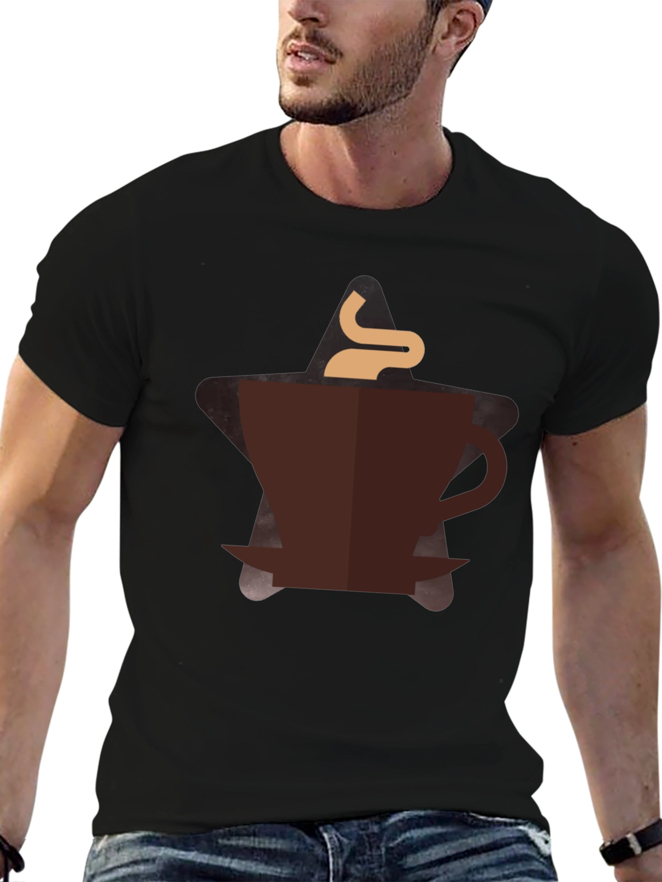 Coffee Lover Graphic Tee - Black Cotton Blend