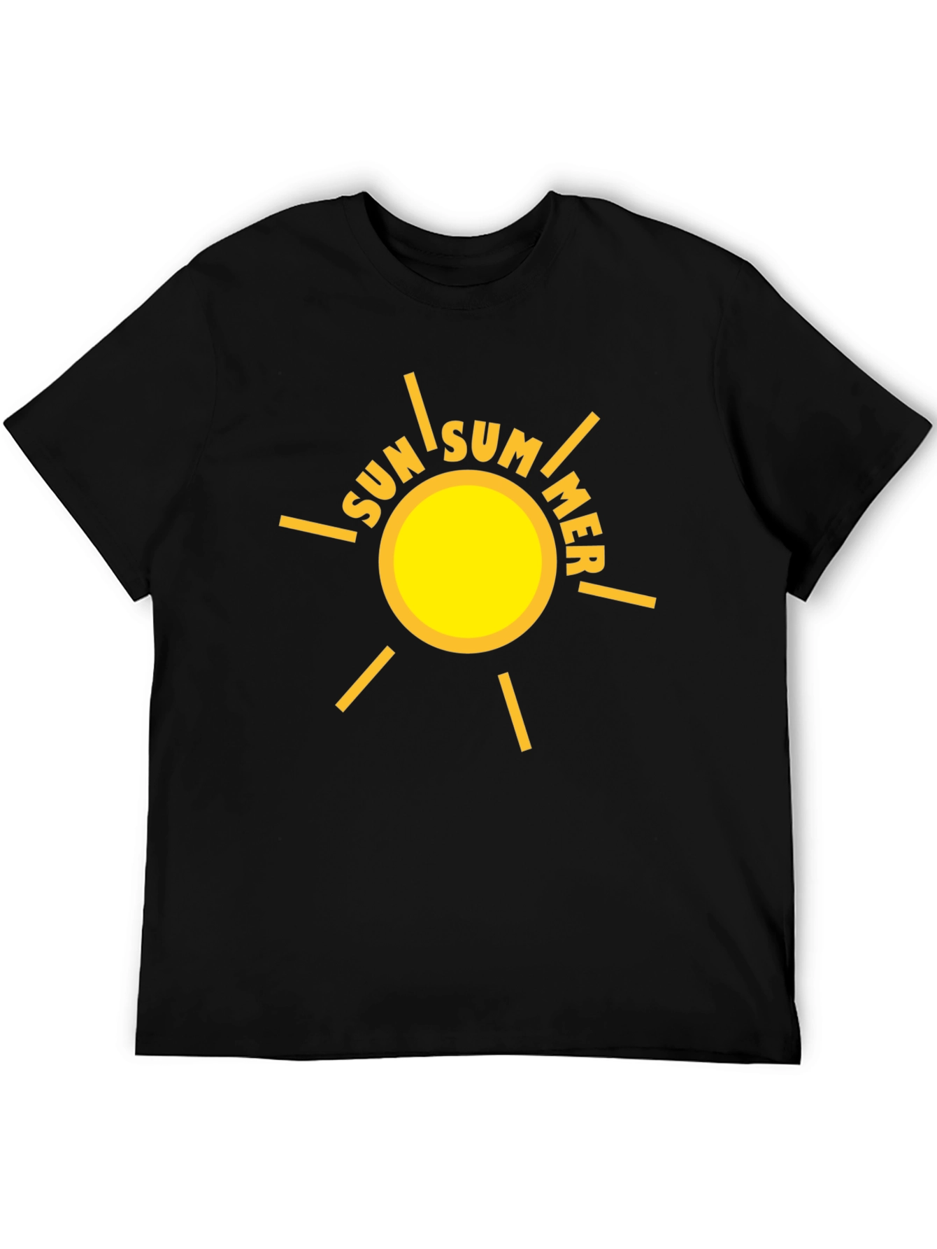 Summer Sun Graphic Tee - Black Cotton T-Shirt