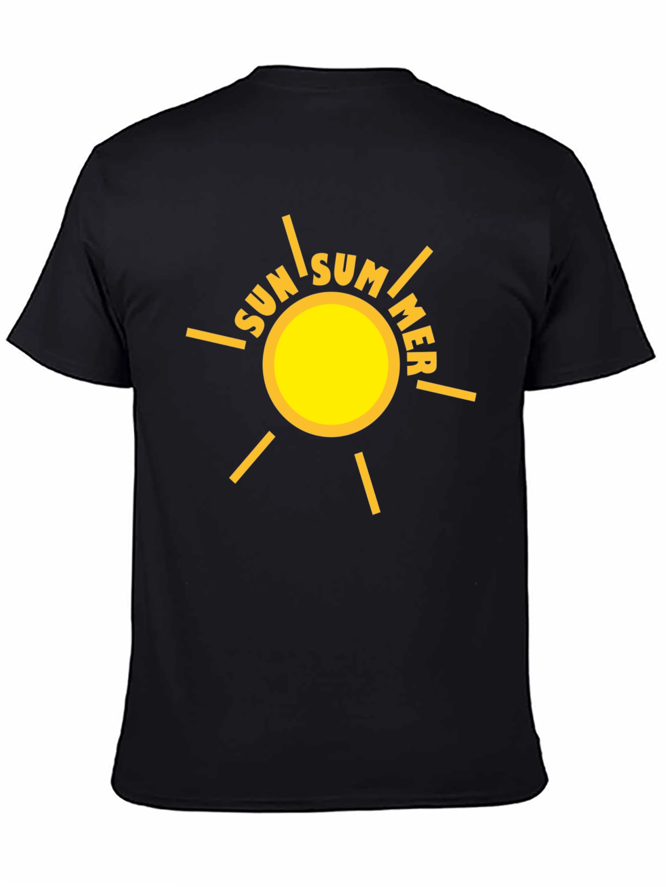 Summer Sun Graphic Tee - Black Cotton T-Shirt