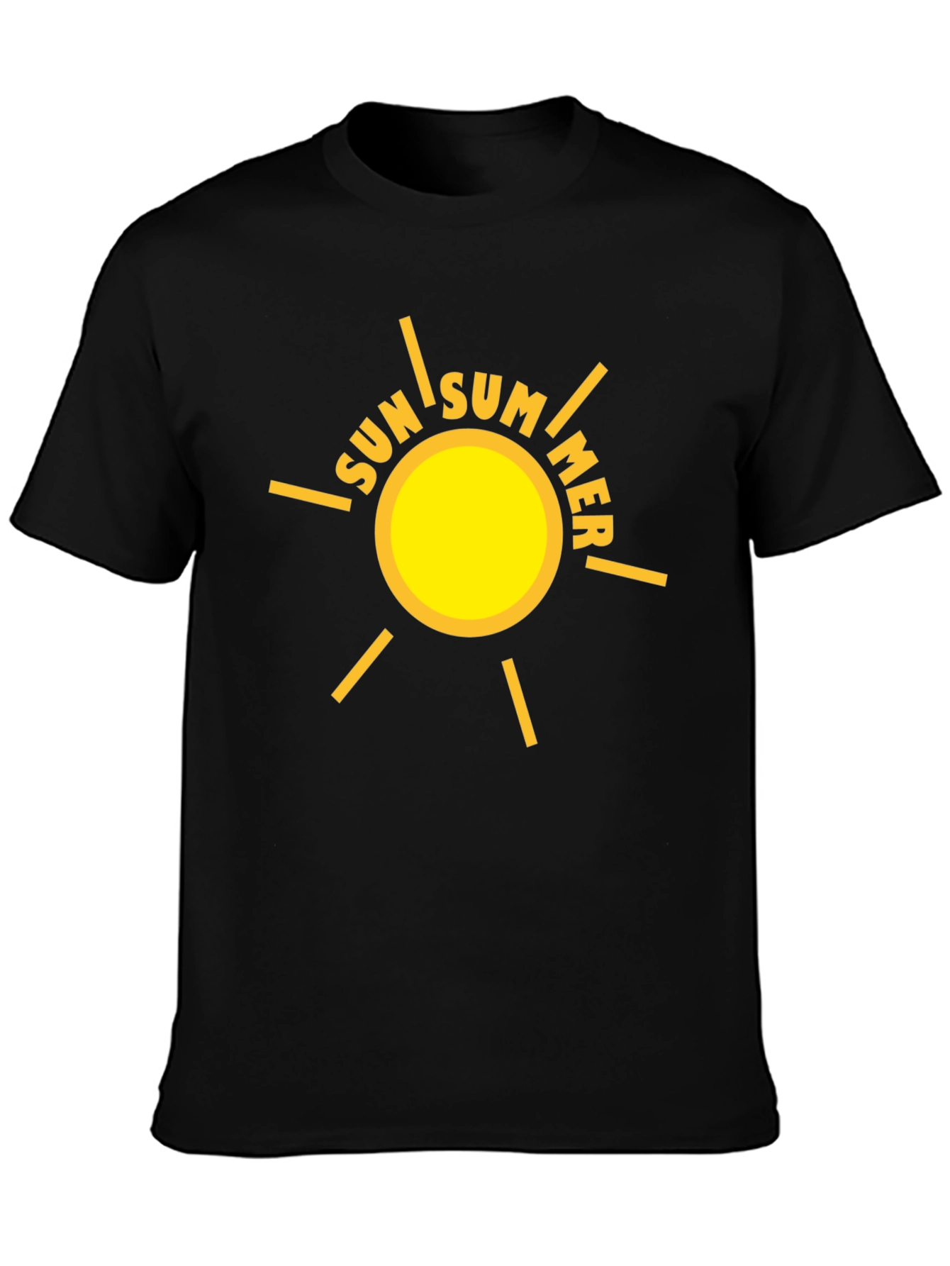 Summer Sun Graphic Tee - Black Cotton T-Shirt