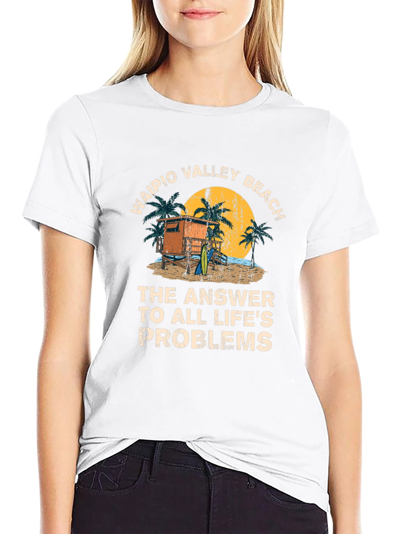 Waipio Valley Beach T-Shirt - Lifes Problems Answered!