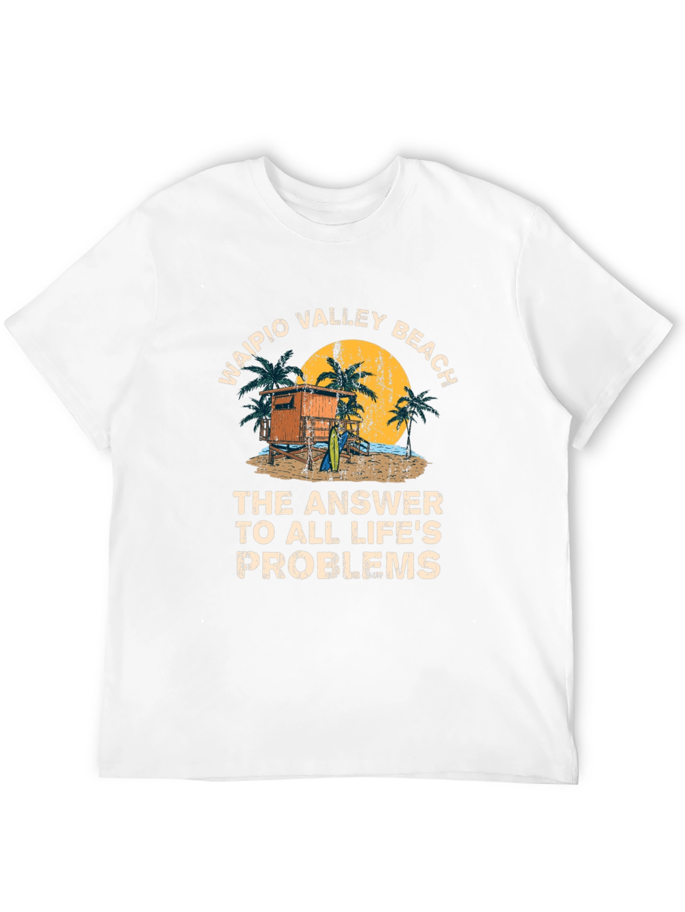 Waipio Valley Beach T-Shirt - Lifes Problems Answered!
