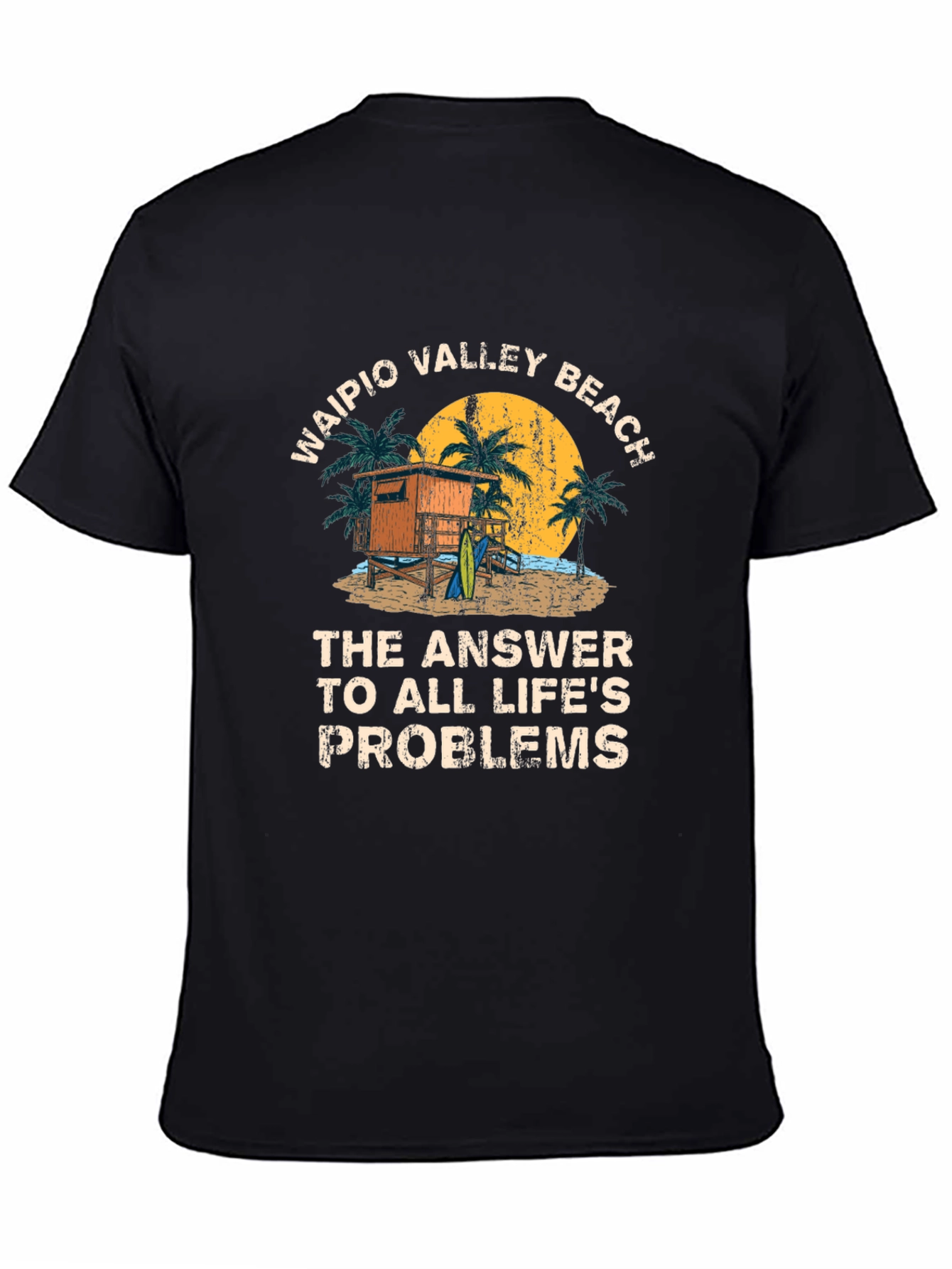 Waipio Valley Beach T-Shirt - Lifes Problems Answered!