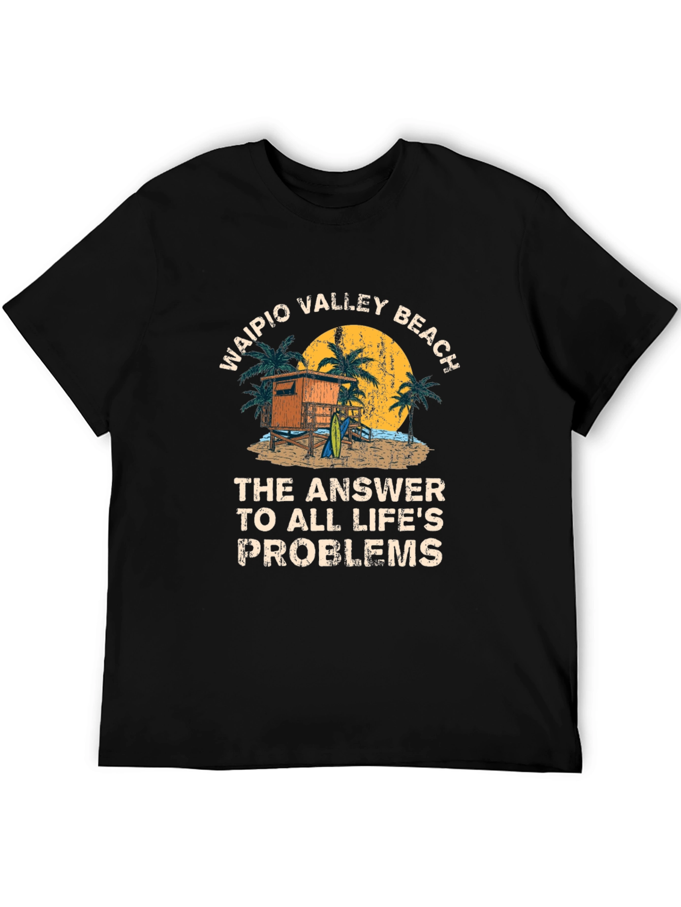 Waipio Valley Beach T-Shirt - Lifes Problems Answered!