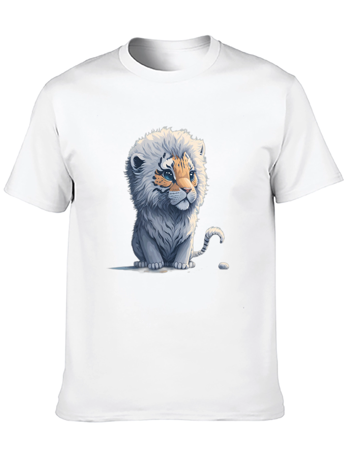 Cute Tiger Cub Graphic Tee - Black Cotton Blend
