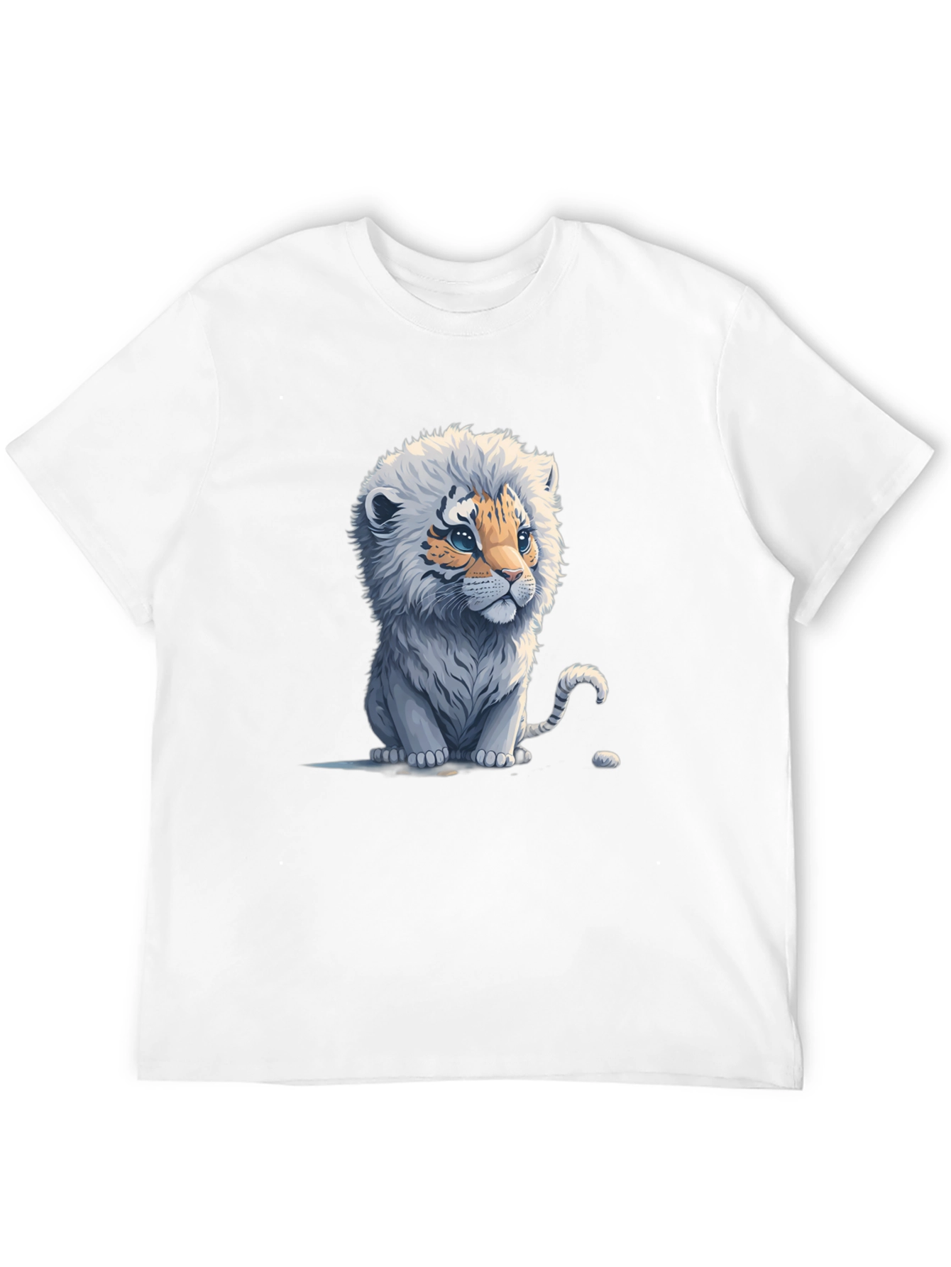 Cute Tiger Cub Graphic Tee - Black Cotton Blend
