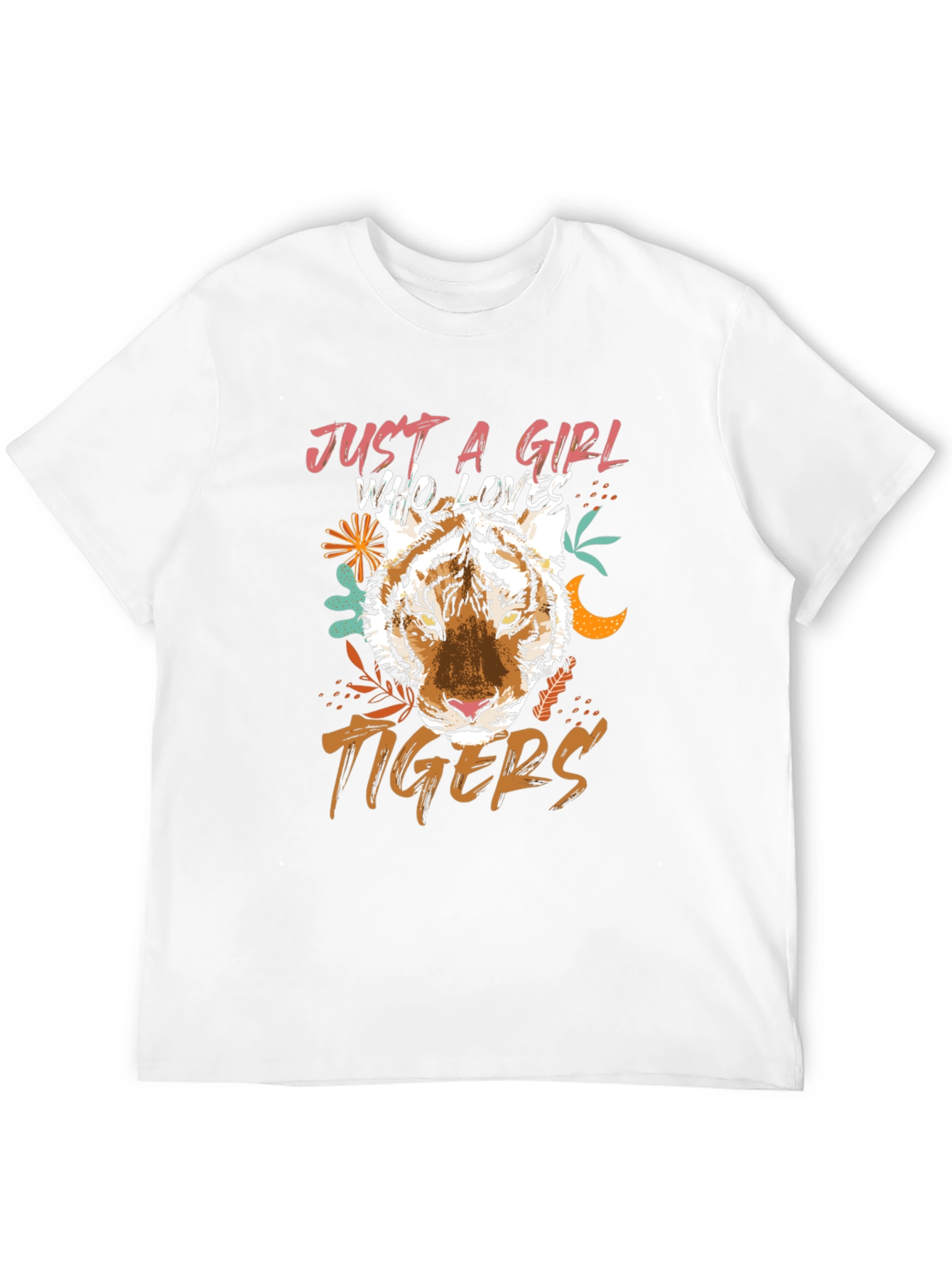 Just a Girl Who Loves Tigers Black Graphic Tee