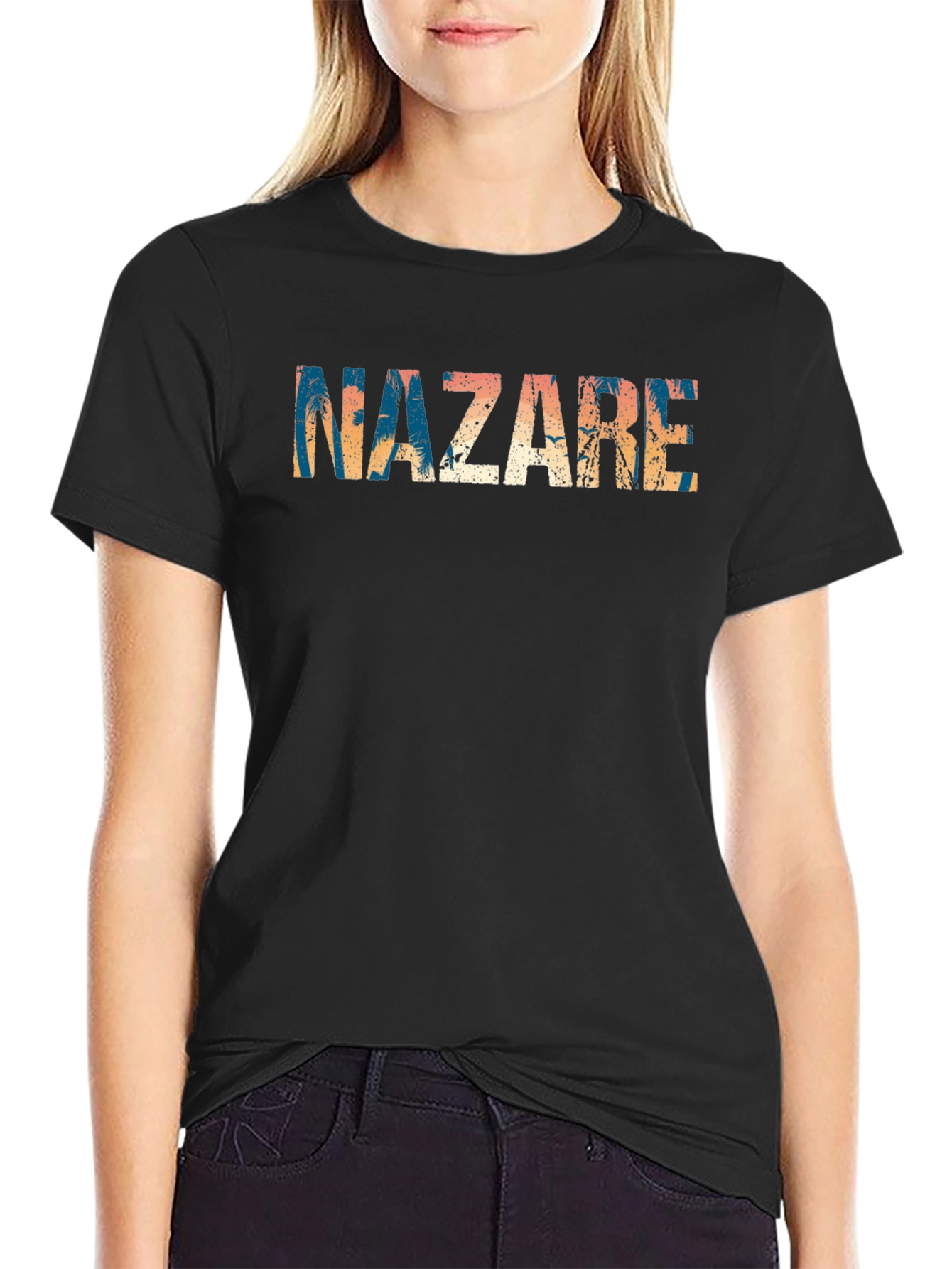 Nazare Graphic Tee - Black Casual T-Shirt