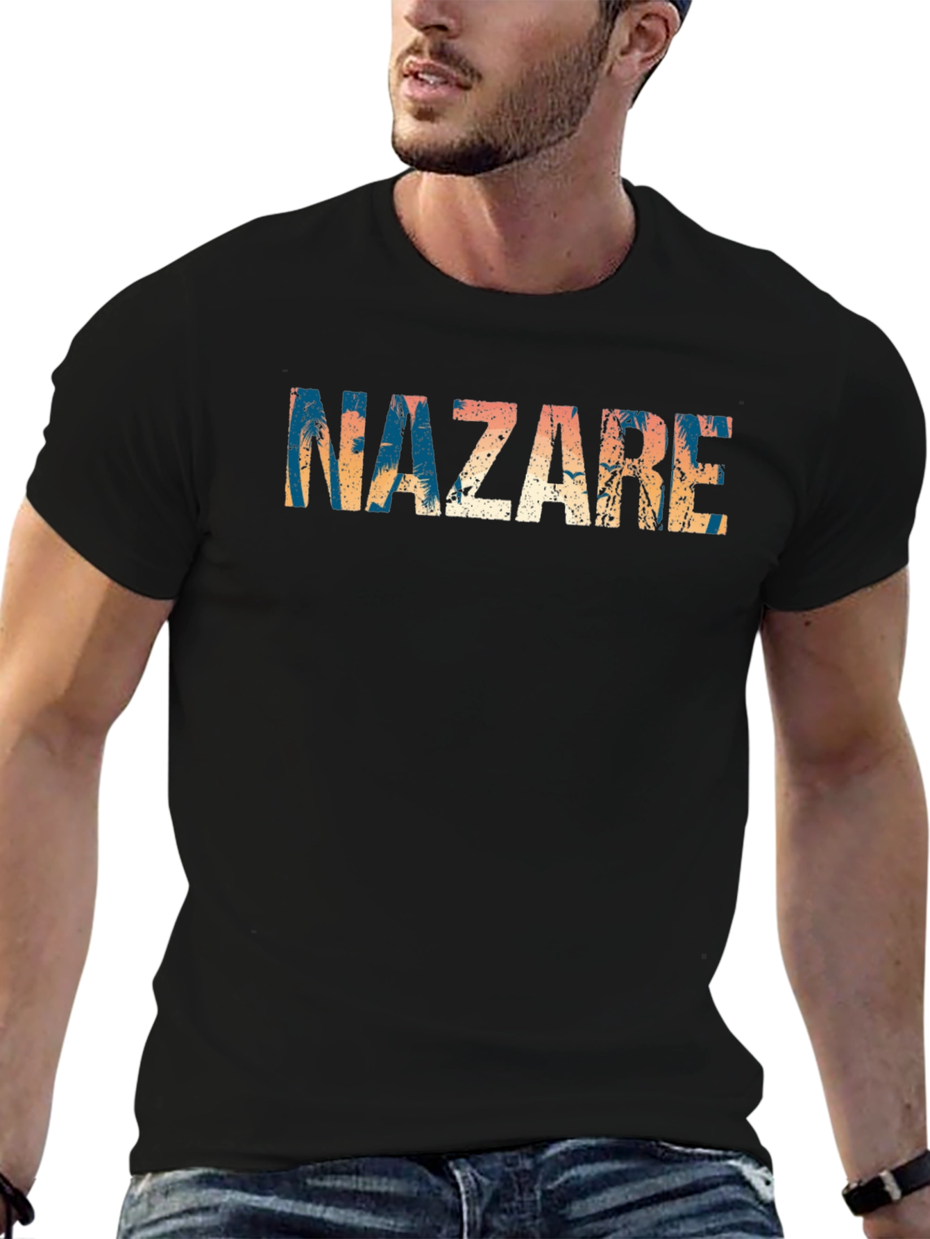 Nazare Graphic Tee - Black Casual T-Shirt