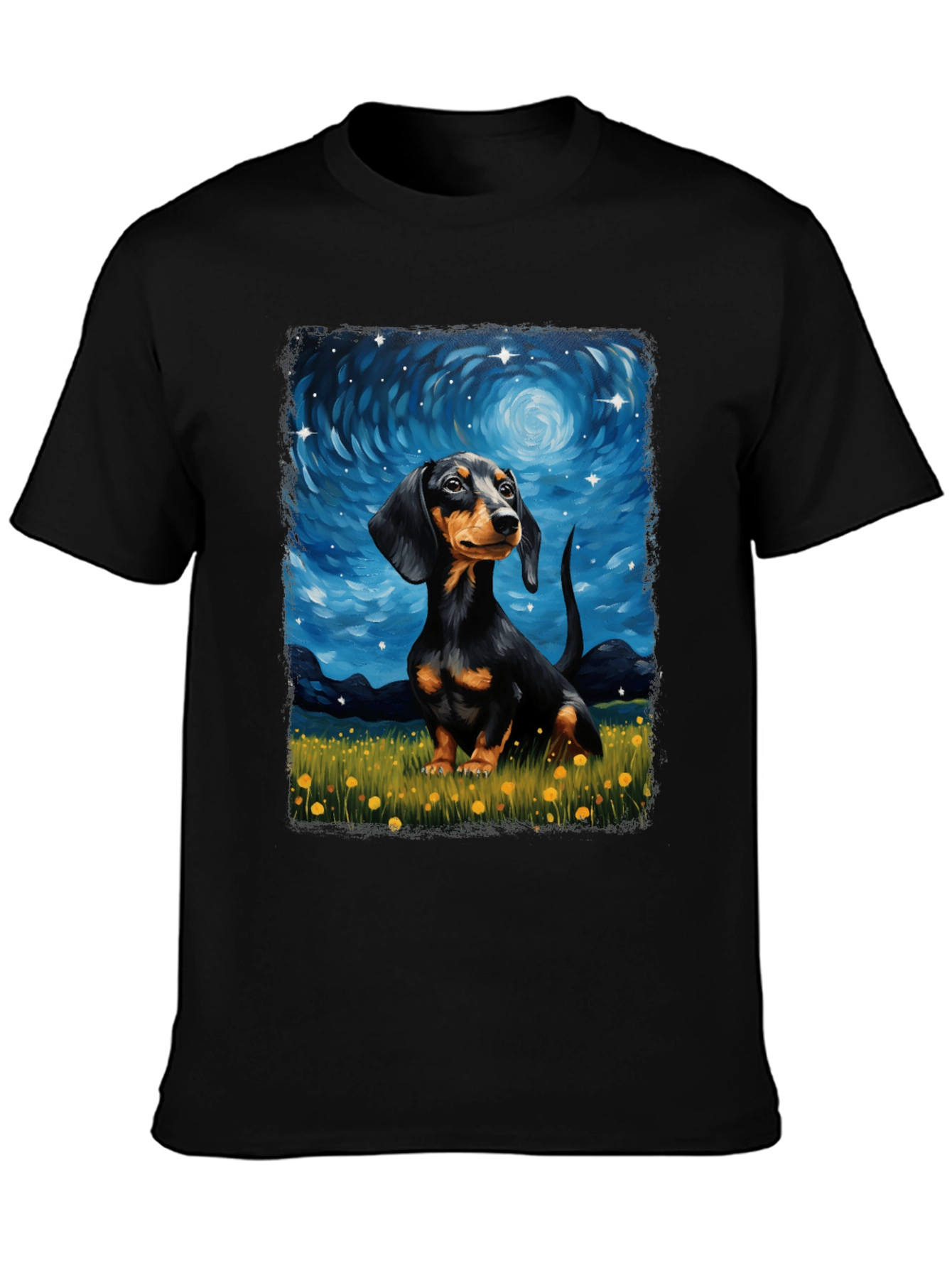 Dachshund Starry Night Graphic Tee
