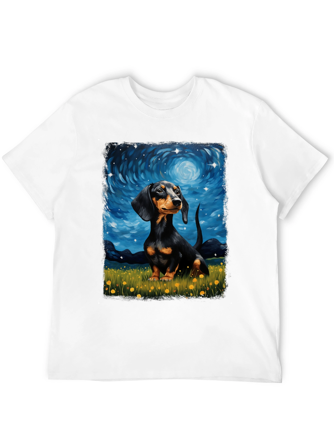 Dachshund Starry Night Graphic Tee