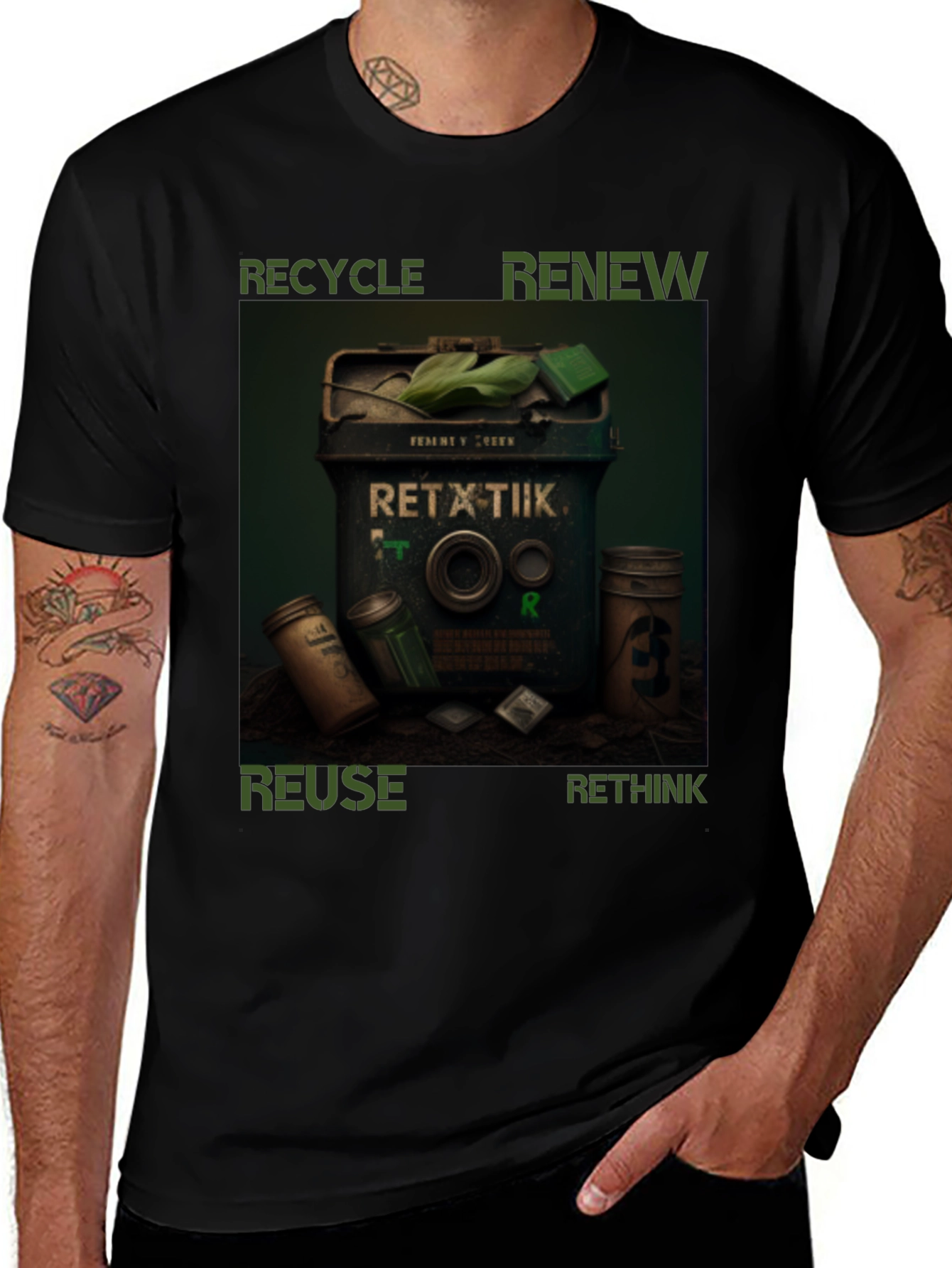Eco-Friendly T-Shirt - Recycle Renew Reuse Rethink