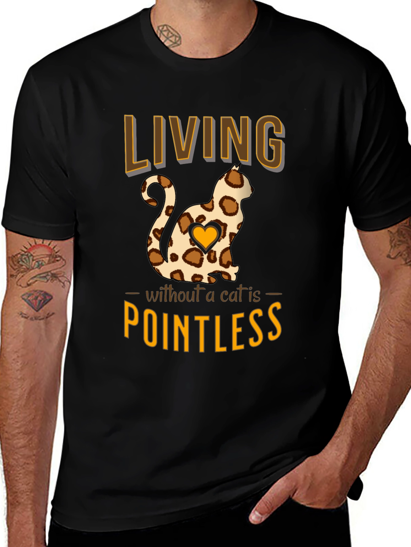 Cat Lover T-Shirt: Living Without a Cat is Pointless