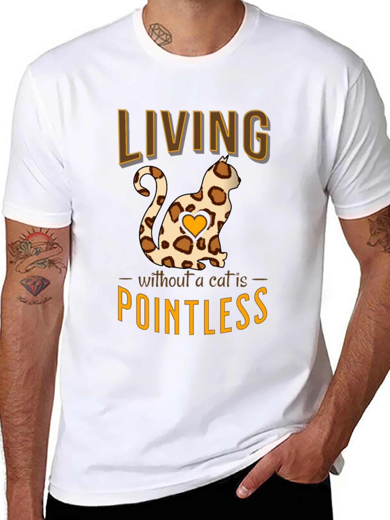 Cat Lover T-Shirt: Living Without a Cat is Pointless