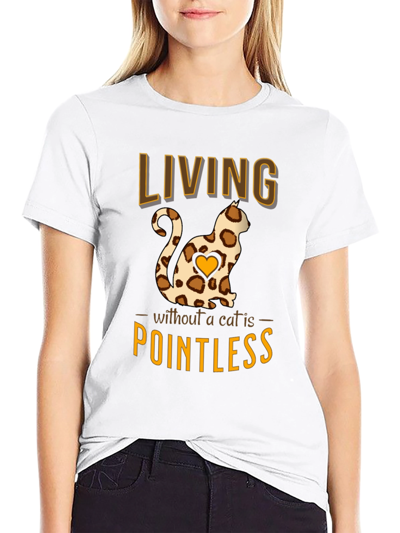 Cat Lover T-Shirt: Living Without a Cat is Pointless