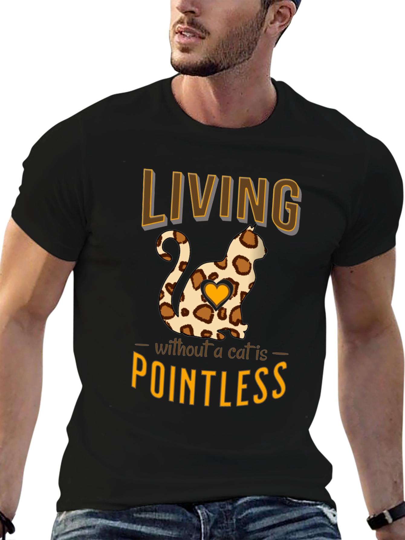 Cat Lover T-Shirt: Living Without a Cat is Pointless