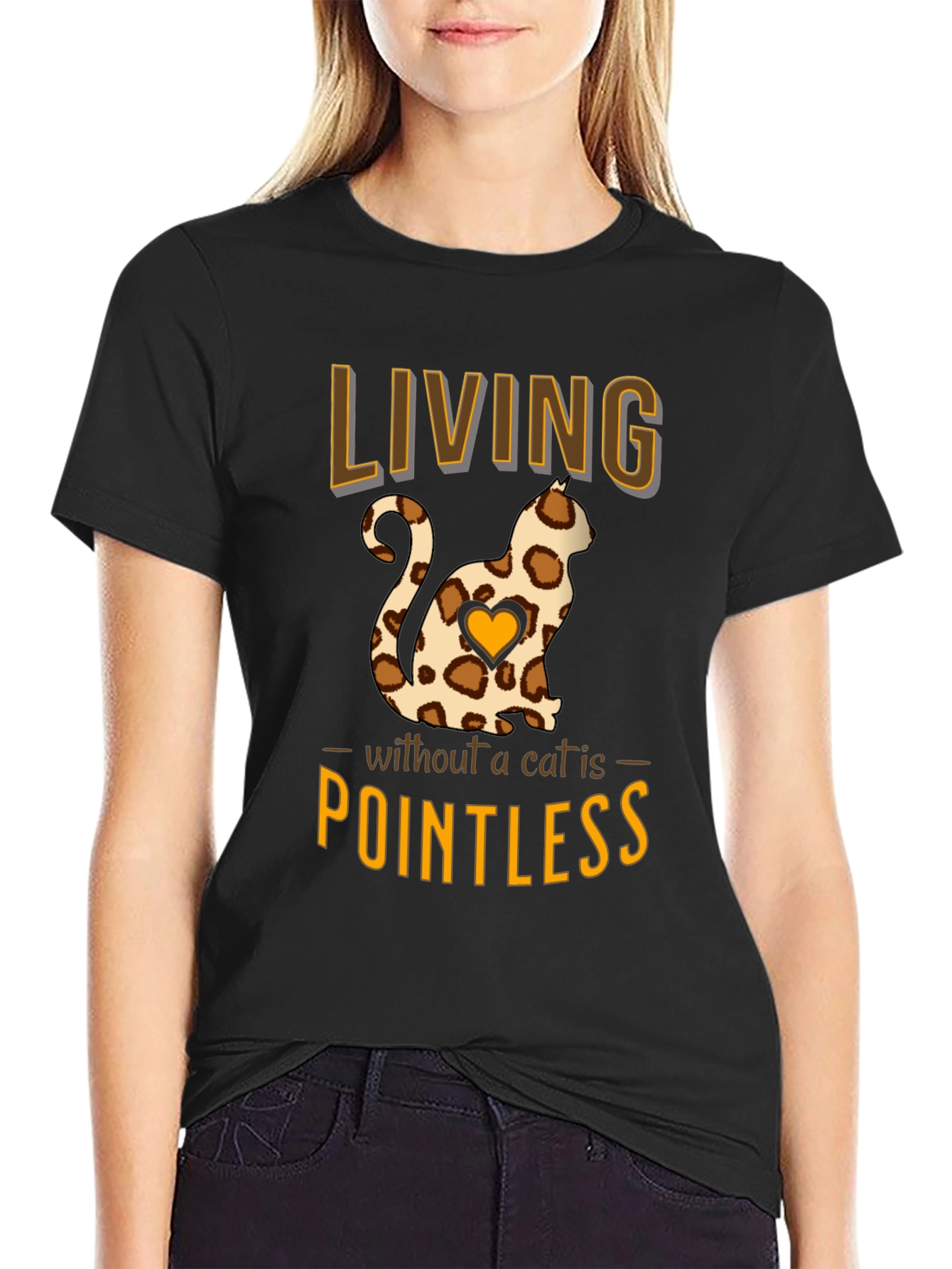 Cat Lover T-Shirt: Living Without a Cat is Pointless