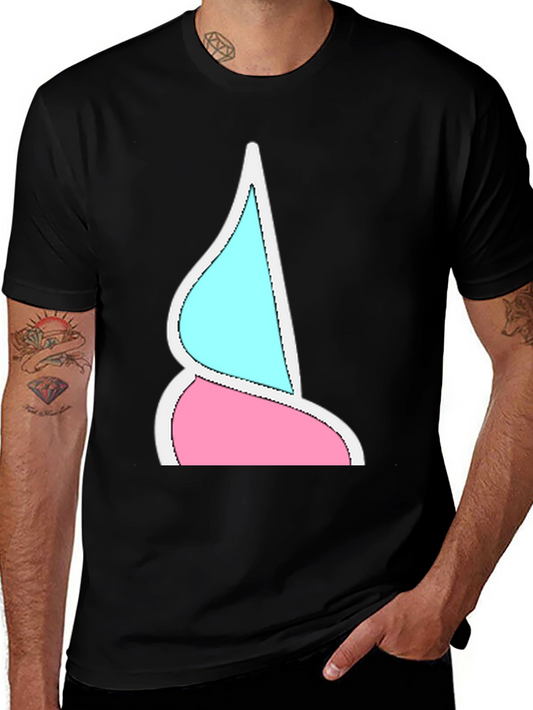 Funky Two-Toned Graphic Tee - Black