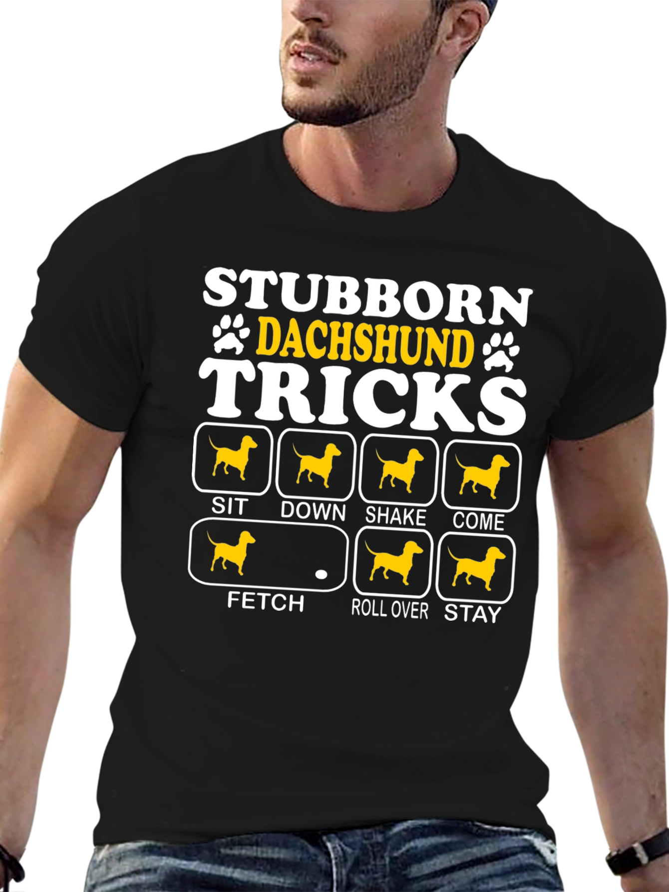 Stubborn Dachshund Tricks Graphic T-Shirt