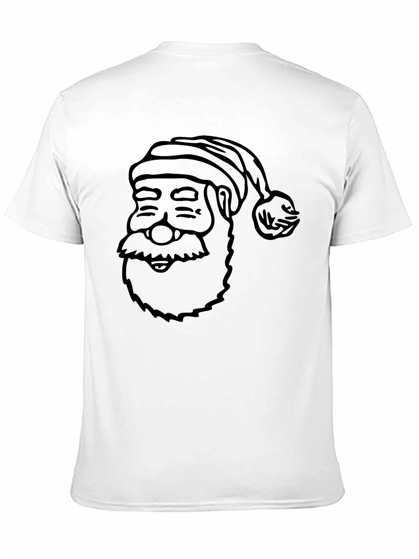 Santa Face Black T-Shirt - Festive Holiday Tee