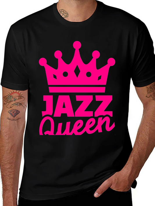 Jazz Queen T-Shirt - Black Tee with Bold Pink Crown Design