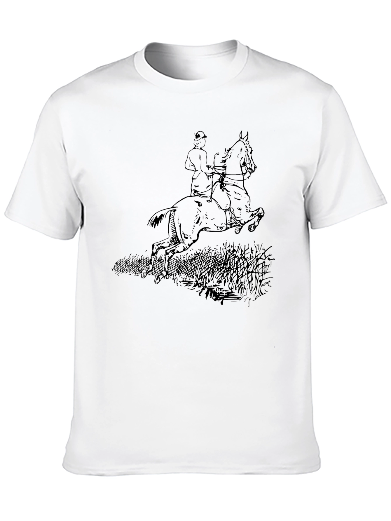 Equestrian Horse Riding Graphic Tee - Black