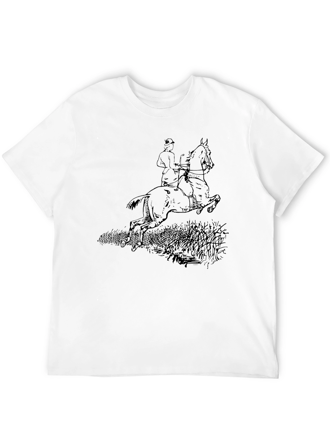 Equestrian Horse Riding Graphic Tee - Black