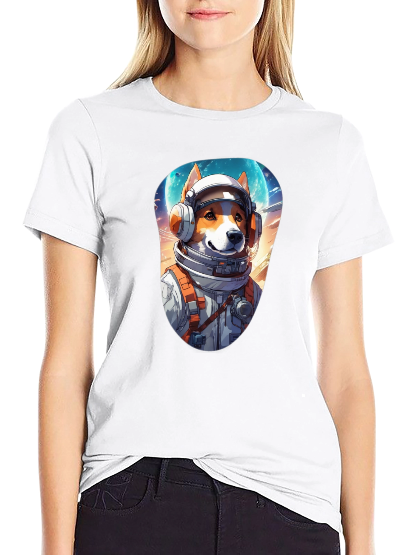 Astronaut Dog Graphic T-Shirt - Space Pup Tee
